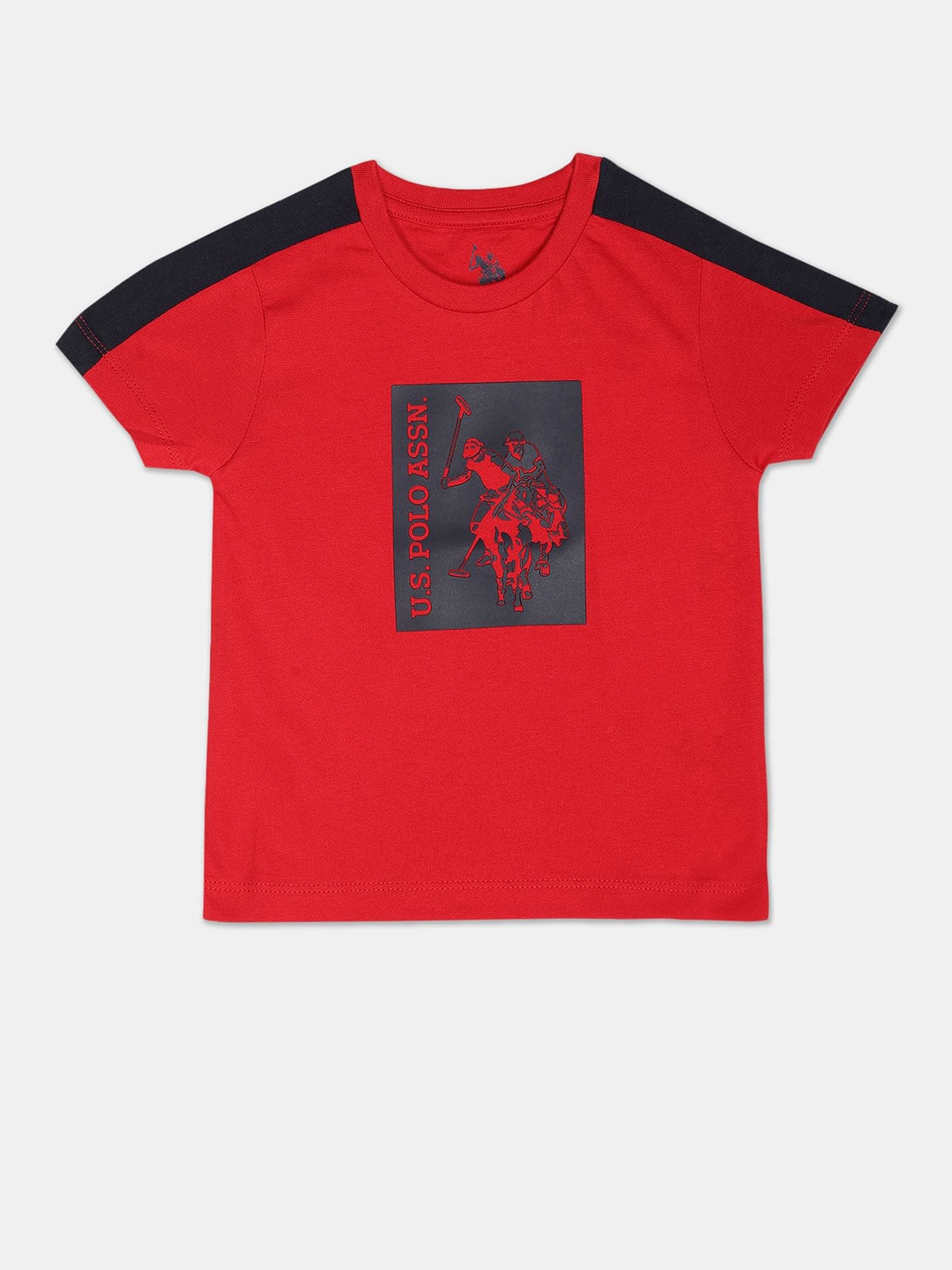 

U.S. Polo Assn. Kids Boys Printed Pure Cotton T-shirt, Red