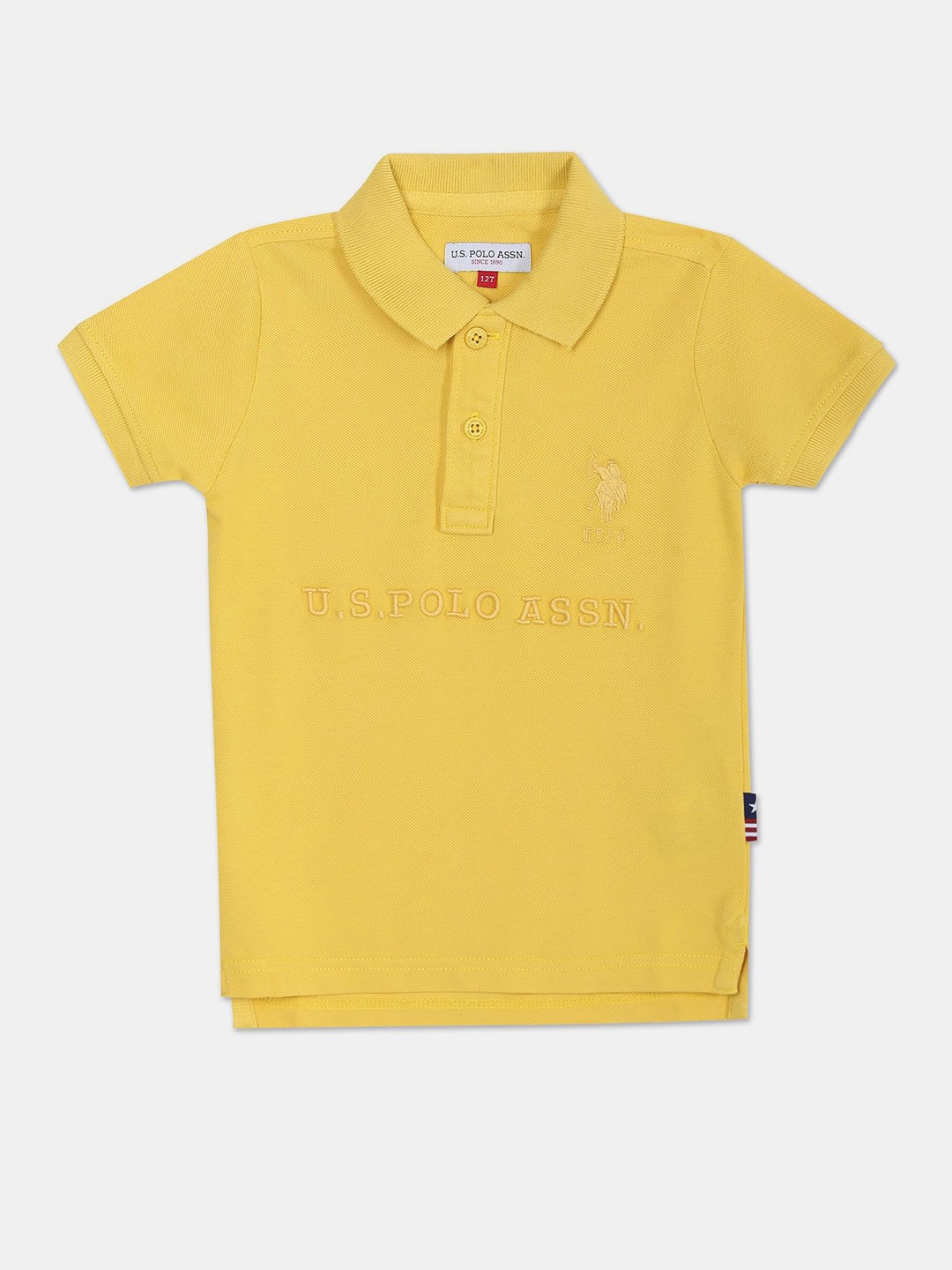 

U.S. Polo Assn. Kids Boys Polo Collar Pure Cotton T-shirt, Yellow