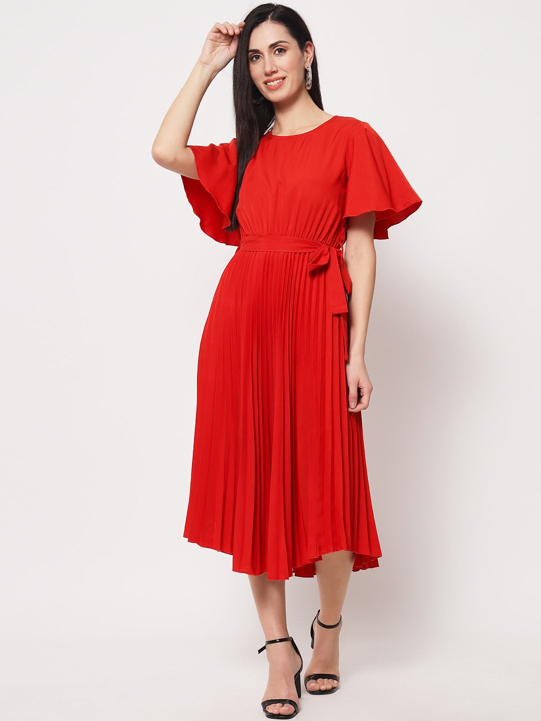 

Kannan Midi Fit & Flare Dress, Red