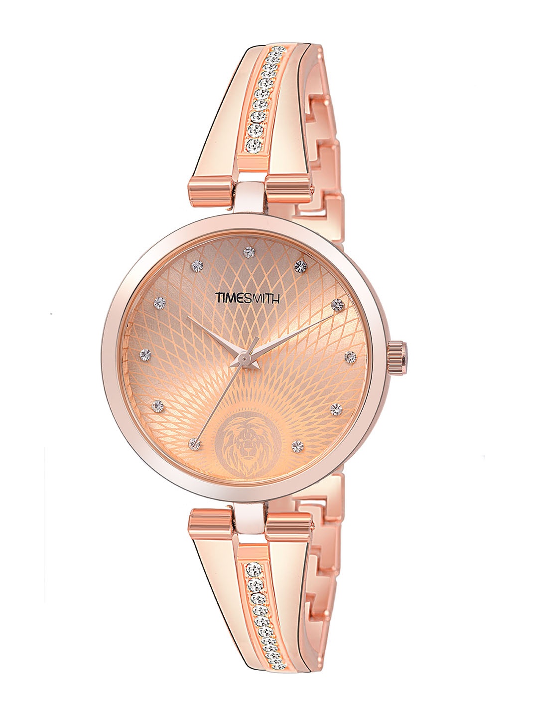 

WM Men Embellished Dial & Bracelet Style Straps Analogue Watch TSC-136_20, Rose gold