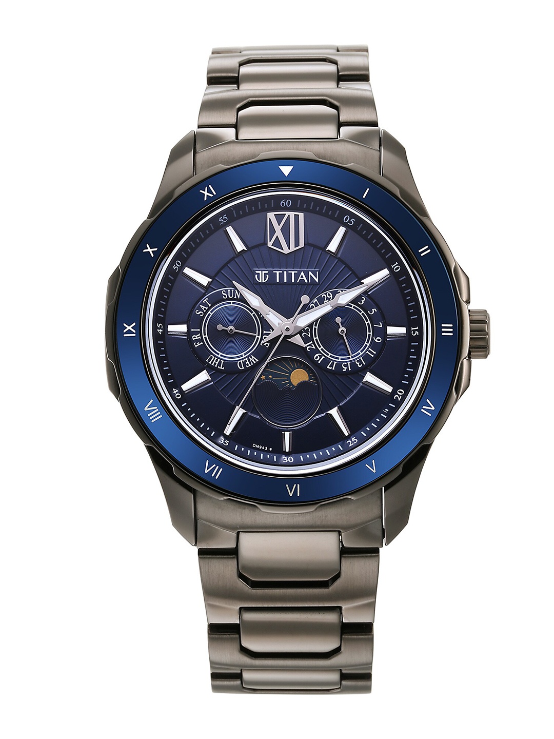 

Titan Men Stainless Steel Bracelet Style Straps Analogue Watch 1688KM07, Metallic