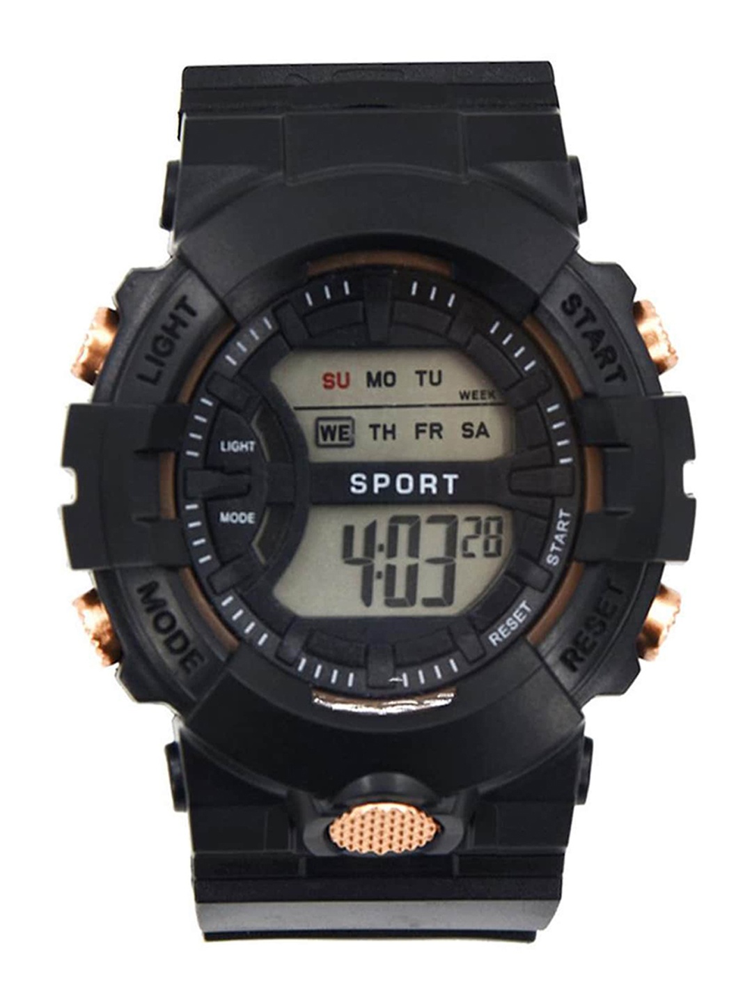 

Spiky Kids White Dial & Black Straps Digital Multi Function Automatic Watch WRest