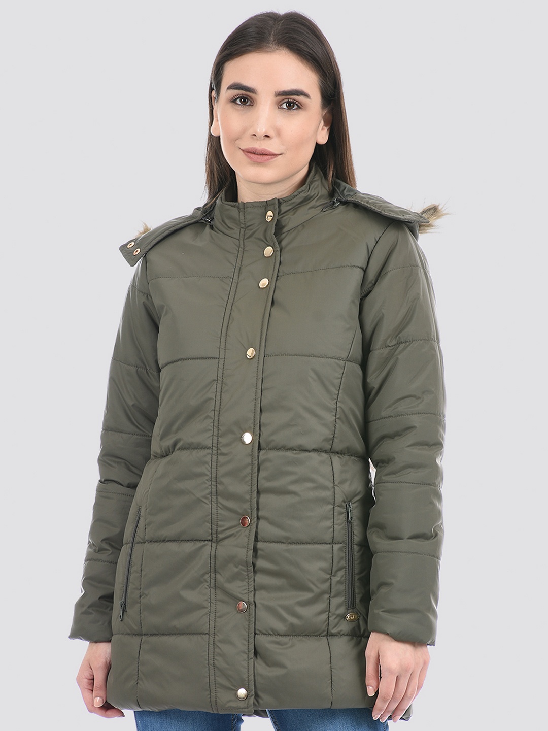 

Cloak & Decker by Monte Carlo Women Longline Parka Jacket, Olive