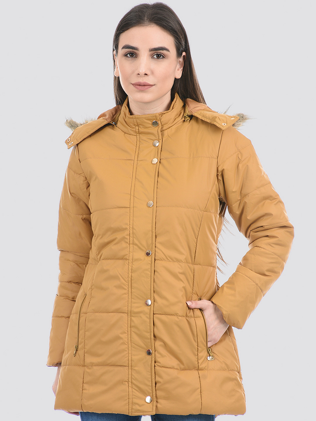 

Cloak & Decker by Monte Carlo Women Longline Parka Jacket, Brown