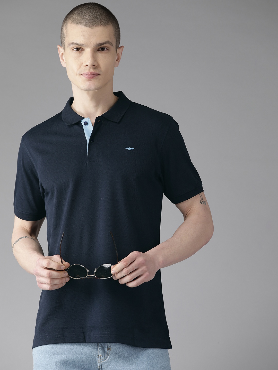 

Park Avenue Play Collection Polo Collar Pure Cotton T-shirt, Navy blue