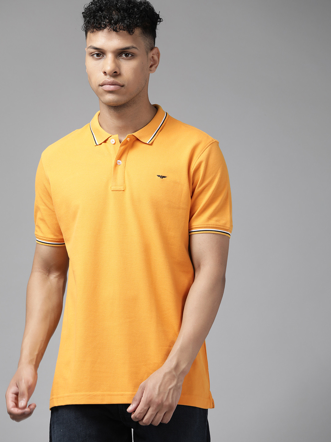 

Park Avenue Polo Collar Pure Cotton Slim Fit T-shirt, Mustard