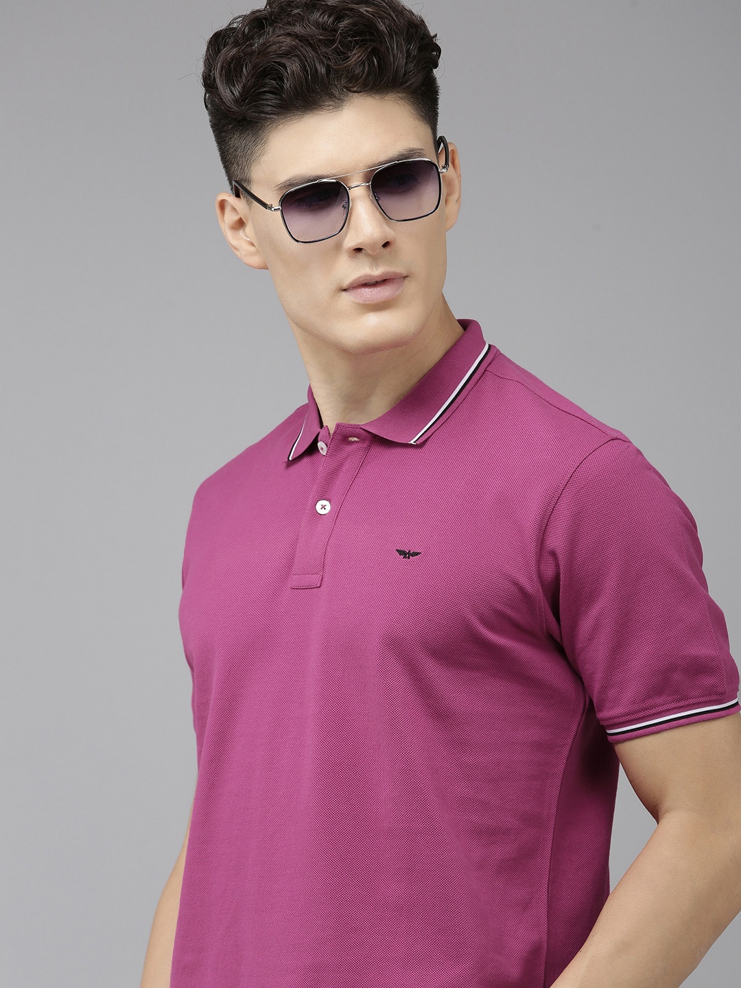 

Park Avenue Polo Collar Pure Cotton Slim Fit T-shirt, Pink