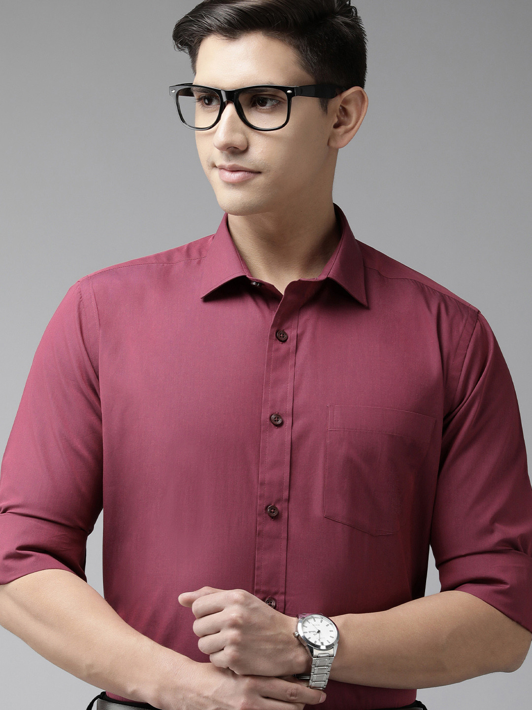 

Park Avenue Pure Cotton Slim Fit Formal Shirt, Maroon