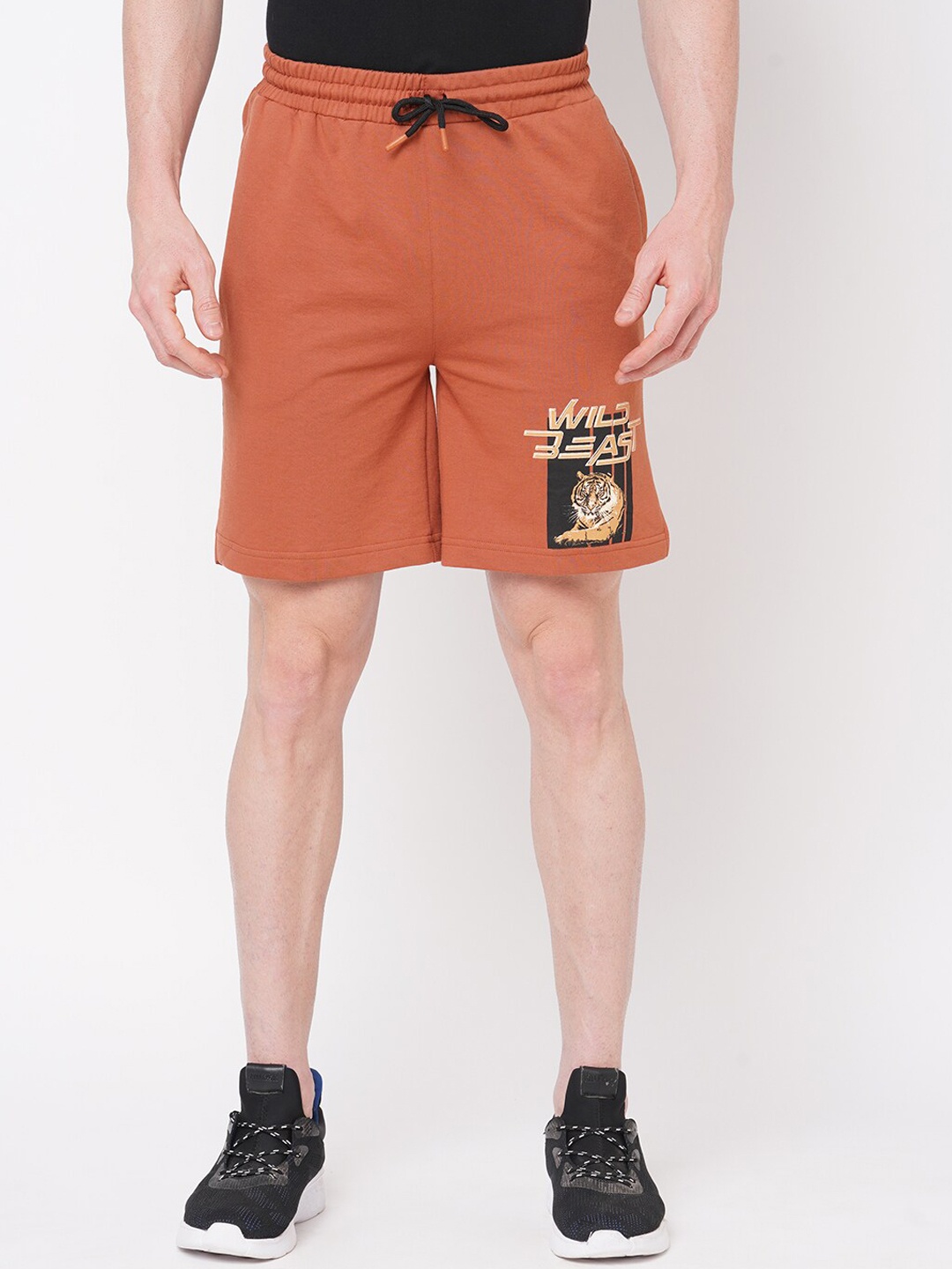 

FiTZ Men Slim Fit Sports Shorts, Brown