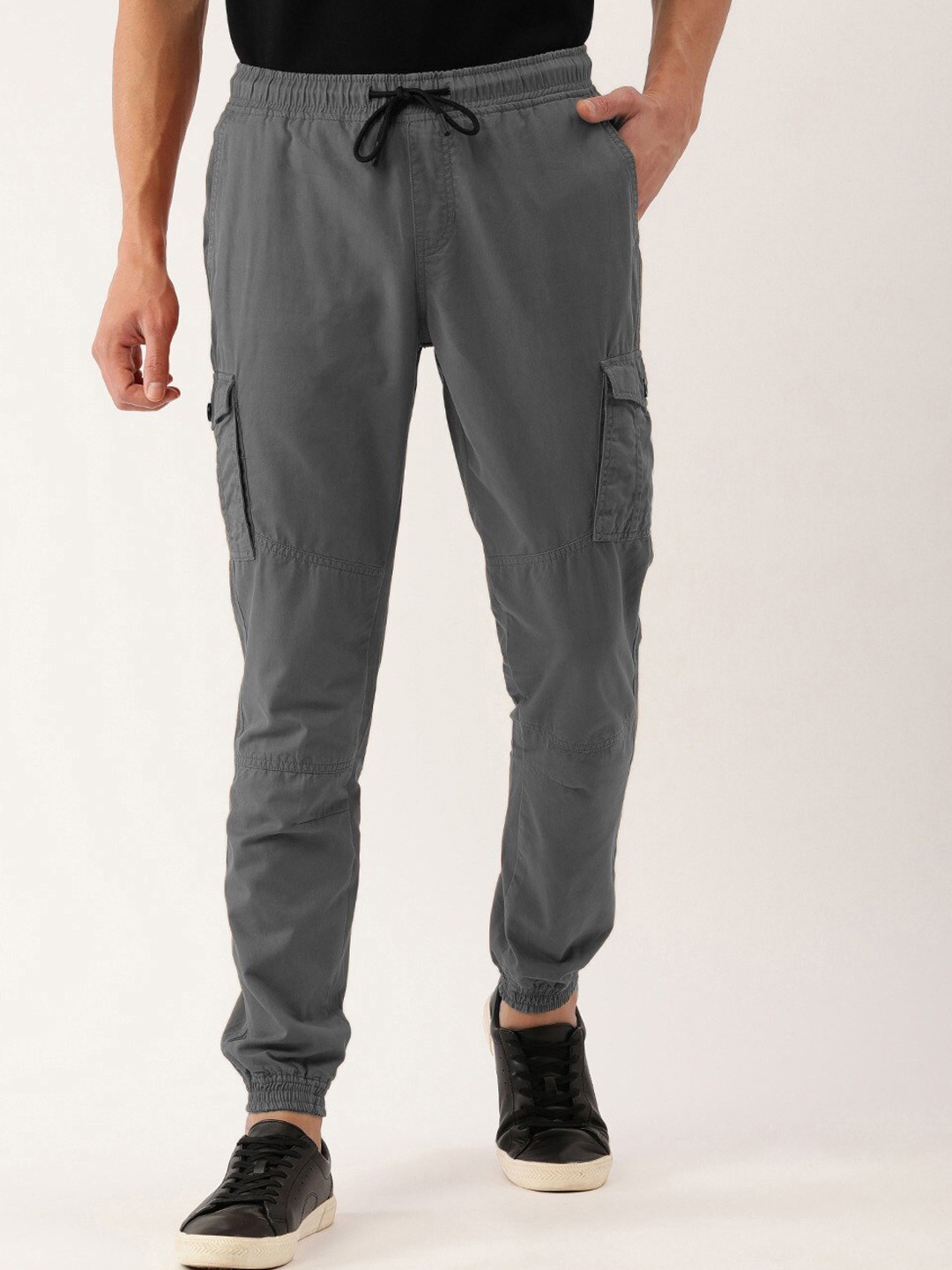 

IVOC Men Cargo Cotton Joggers, Grey