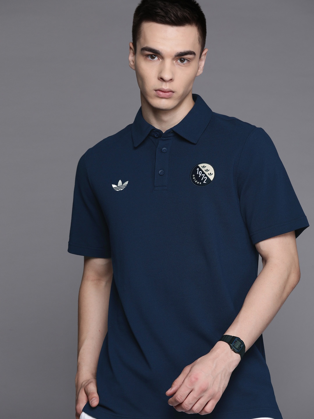 

ADIDAS Originals Solid Polo Collar T-shirt, Navy blue