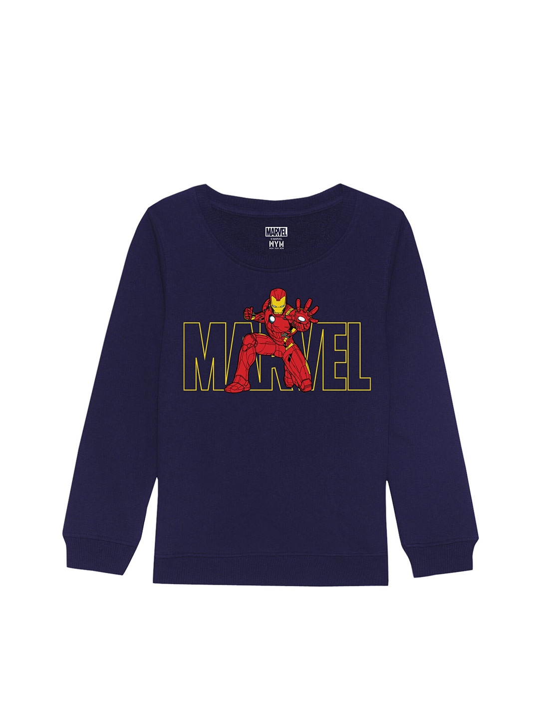 

Marvel by Wear Your Mind Kids Iron Man Printed Cotton Sweatshirt, Navy blue