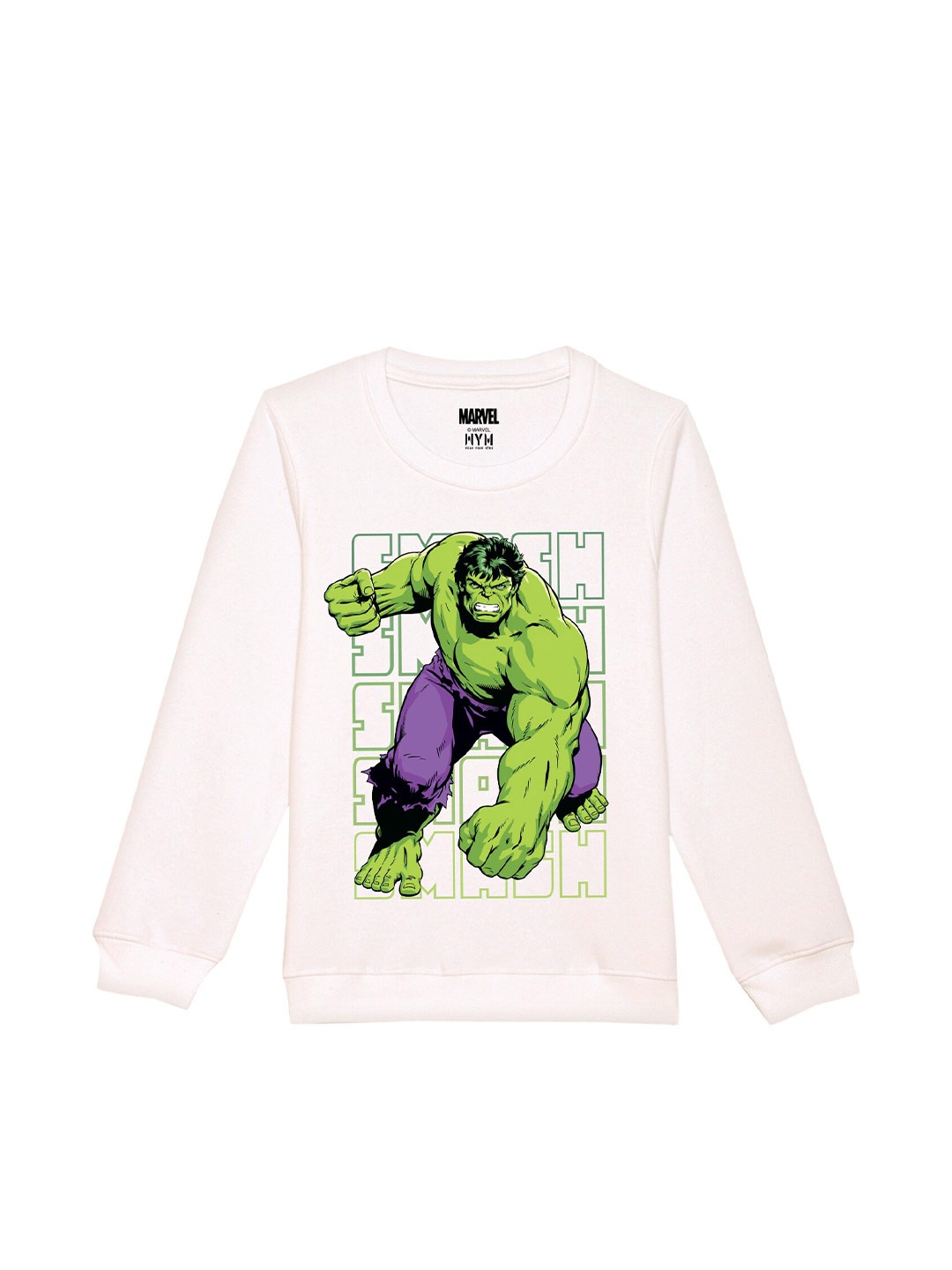 

Marvel by Wear Your Mind Kids Hulk Printed Sweatshirt, White