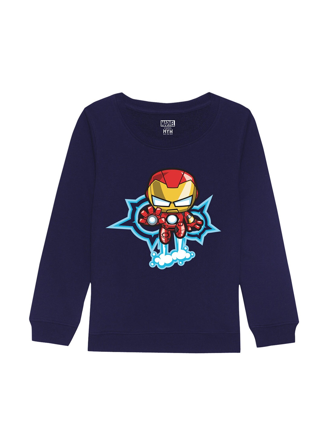 

Marvel by Wear Your Mind Kids Iron Man Printed Cotton Sweatshirt, Navy blue