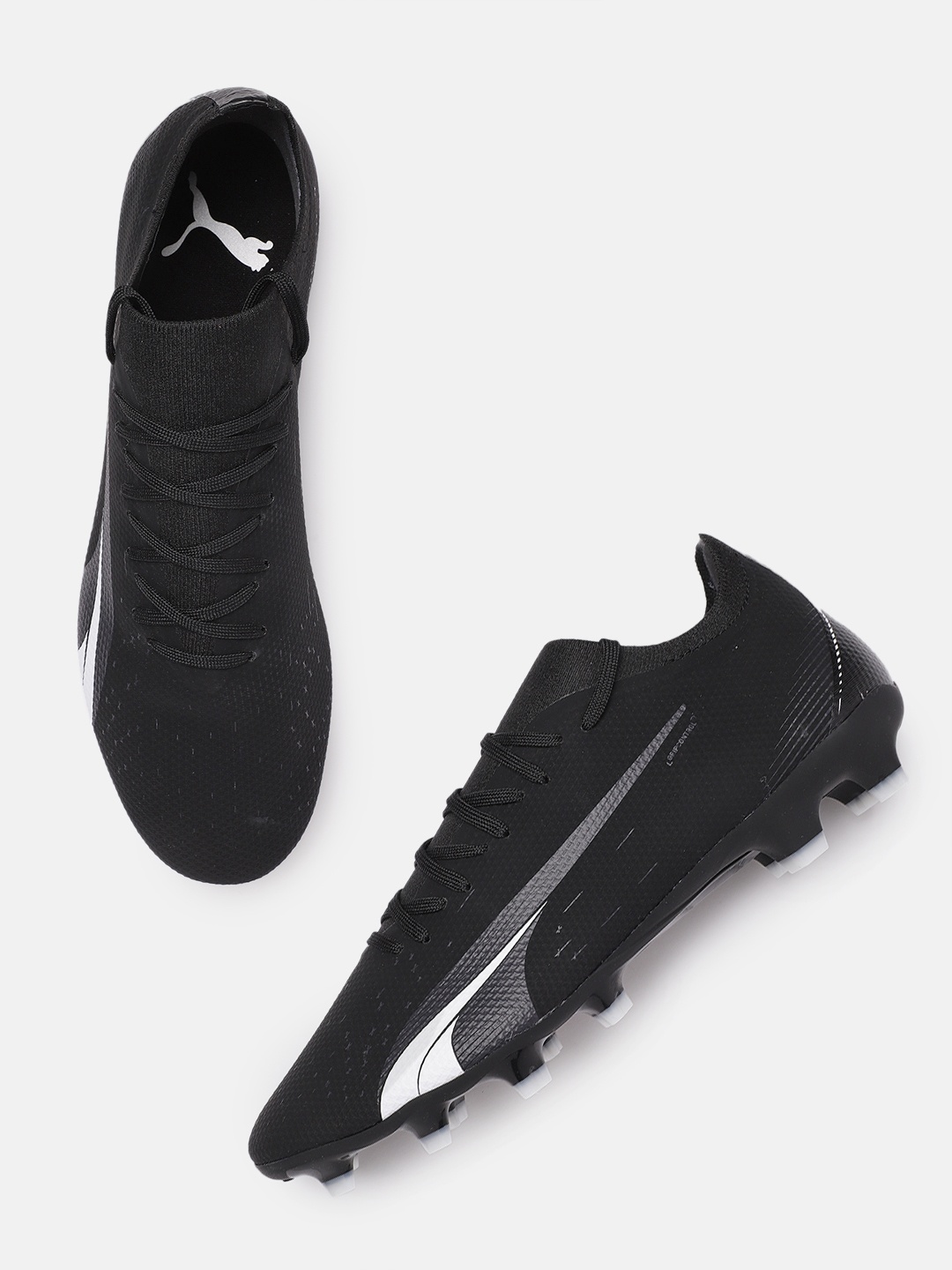

Puma Men Printed & Textured Ultra Match Fixed Cleats Football Shoes, Black