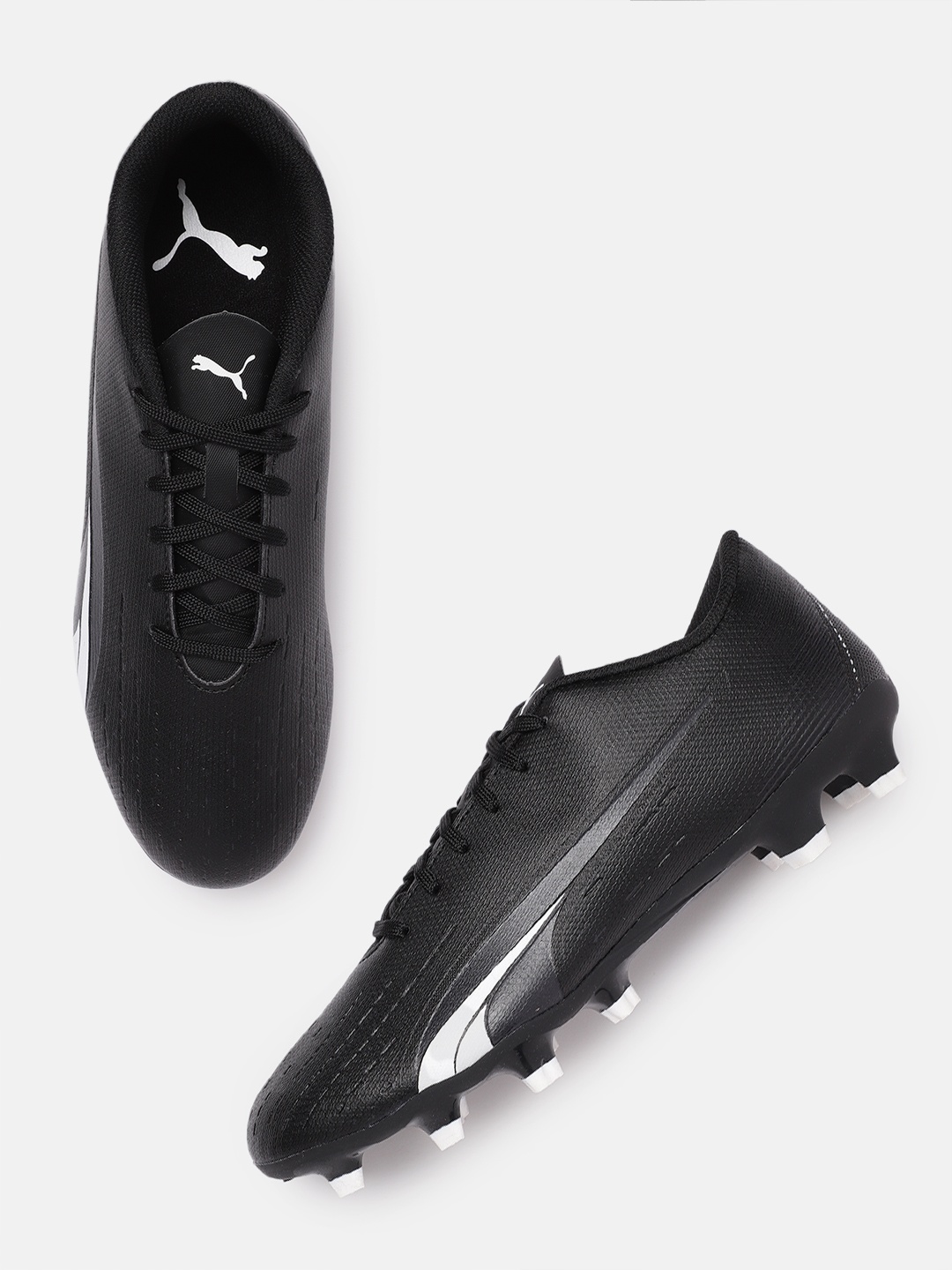 

Puma Men Textured Ultra Play Fixed Cleats Football Shoes, Black