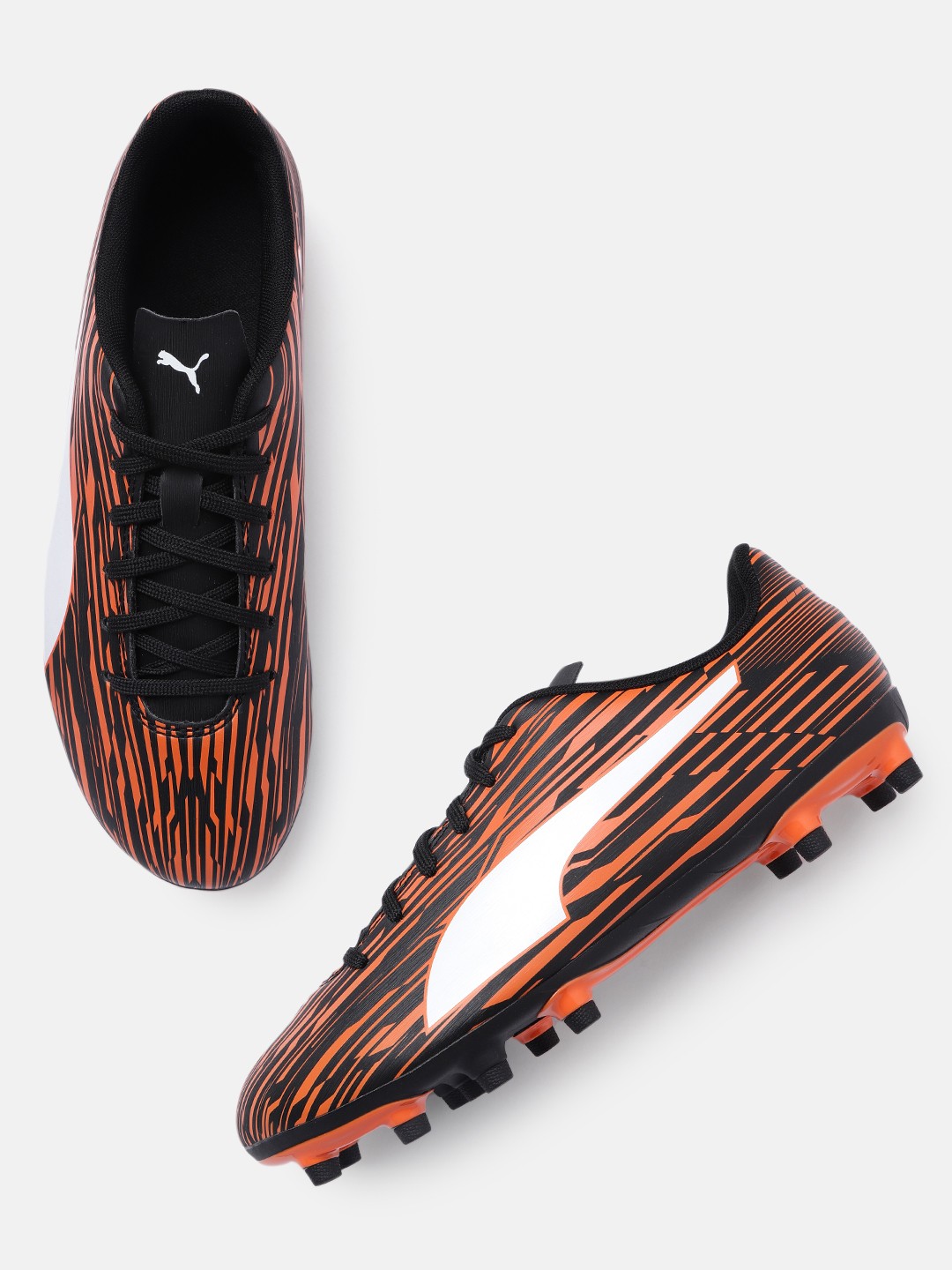 

Puma Men Rapido III Striped Football Boots, Black