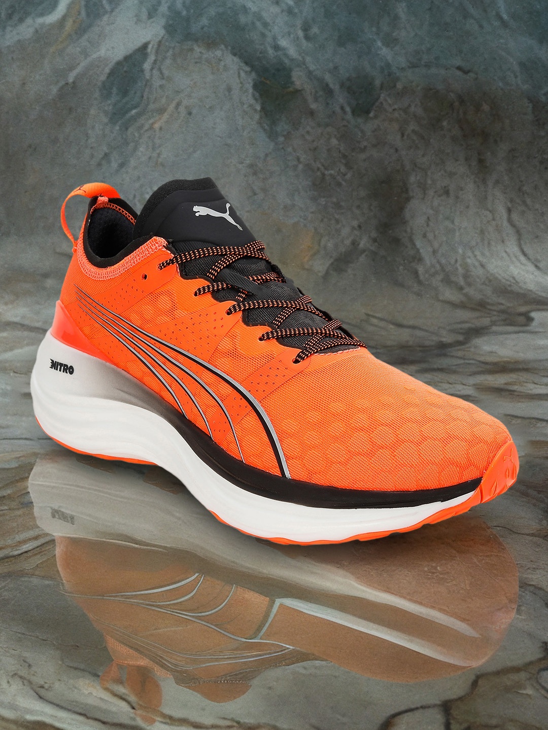 

Puma Men Textured Forever Run Nitro Running Shoes, Orange