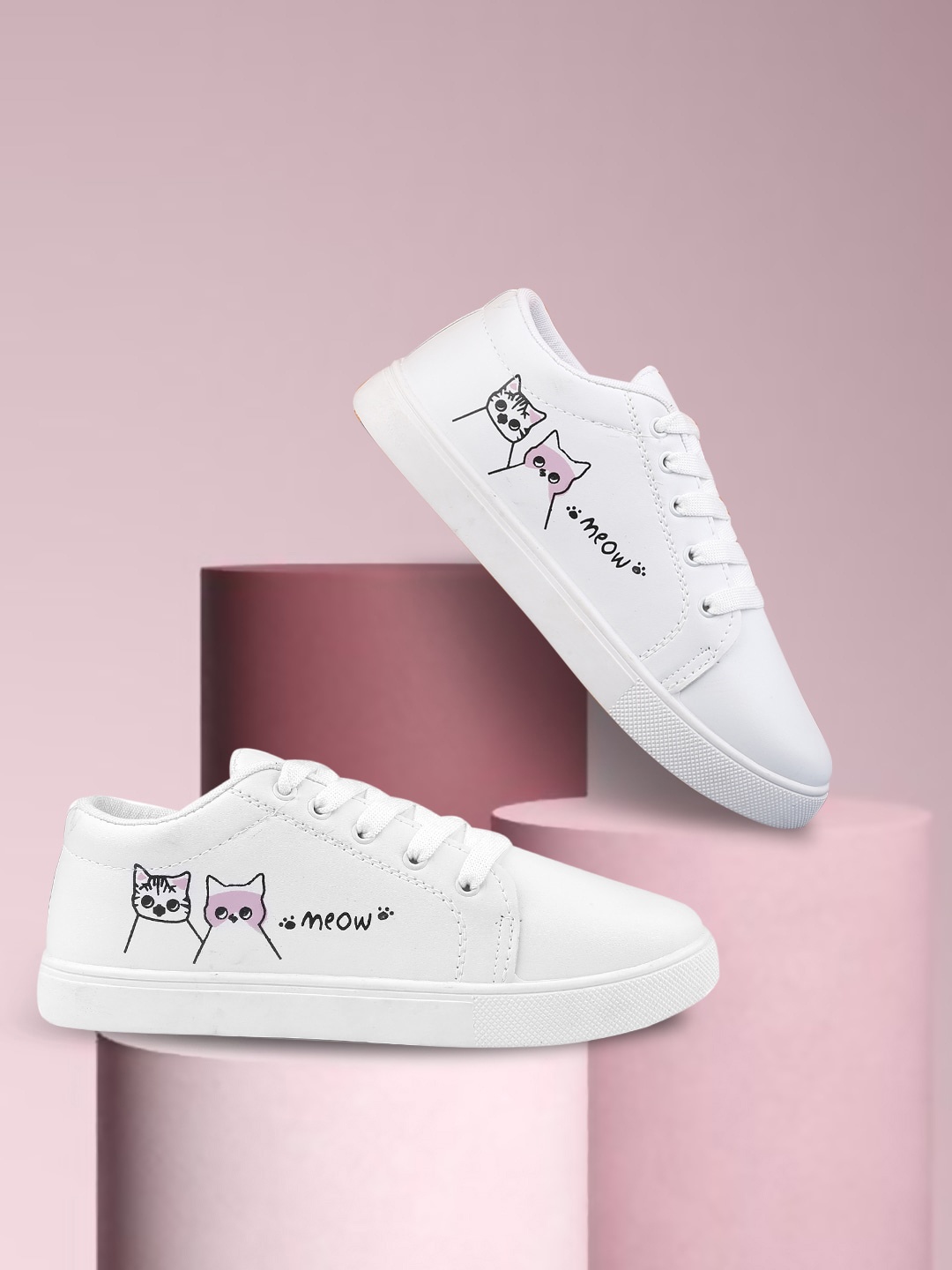 

KRAASA Women Printed Sneakers, White