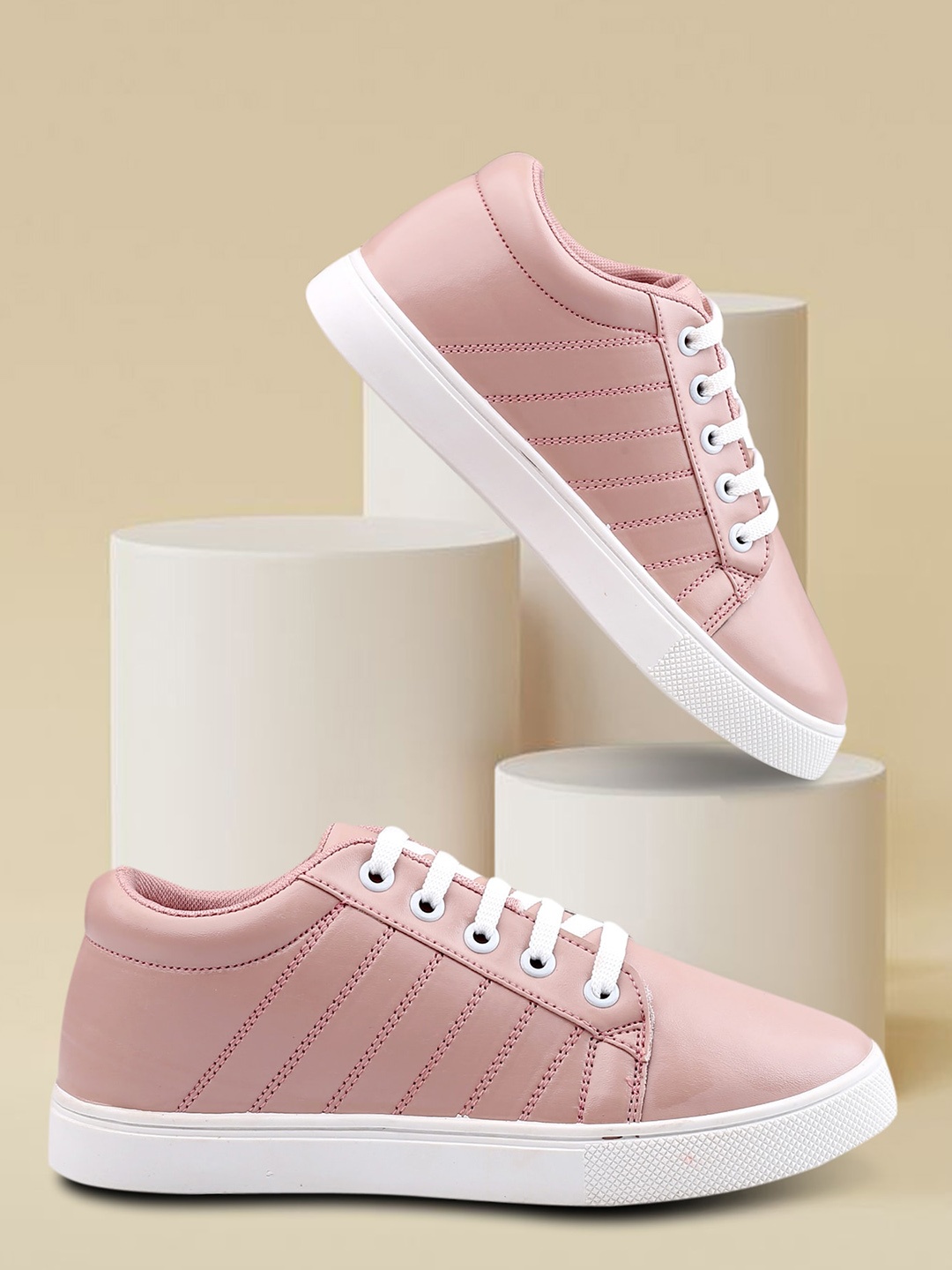 

KRAASA Women Comfort Insole Sneakers, Peach