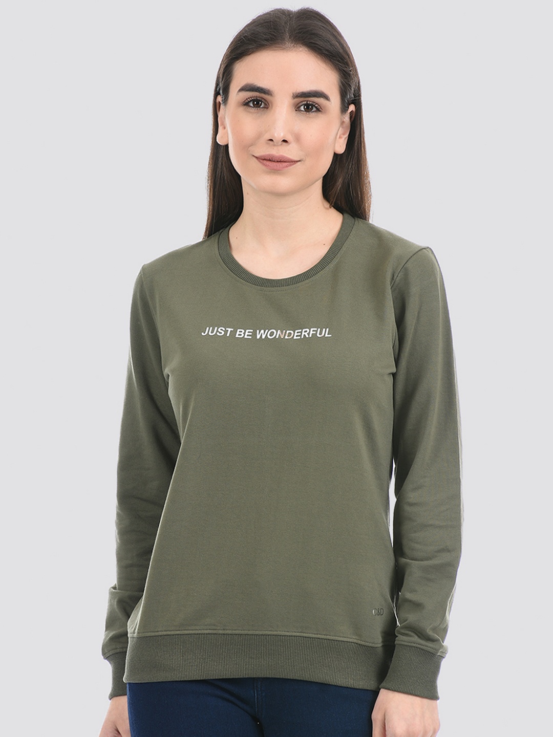 

Cloak & Decker by Monte Carlo Women Printed Cotton Sweatshirt, Olive