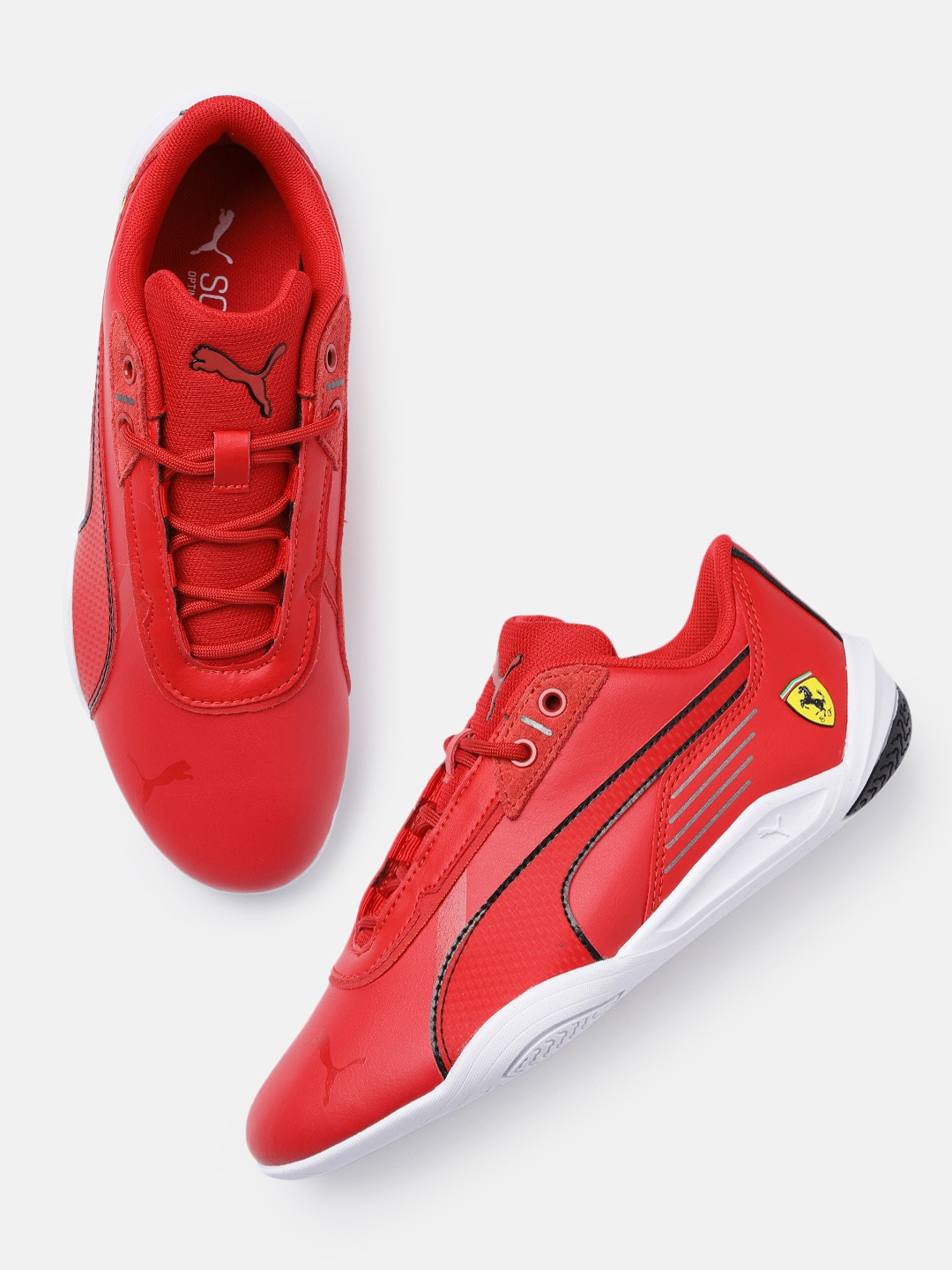 

PUMA Motorsport Unisex Scuderia Ferrari R-Cat Machina Striped Sneakers, Red