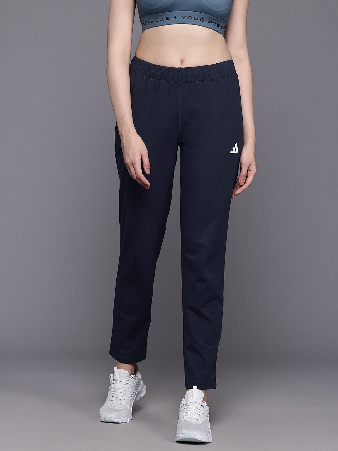 

Adidas Women Solid Track Pants, Navy blue