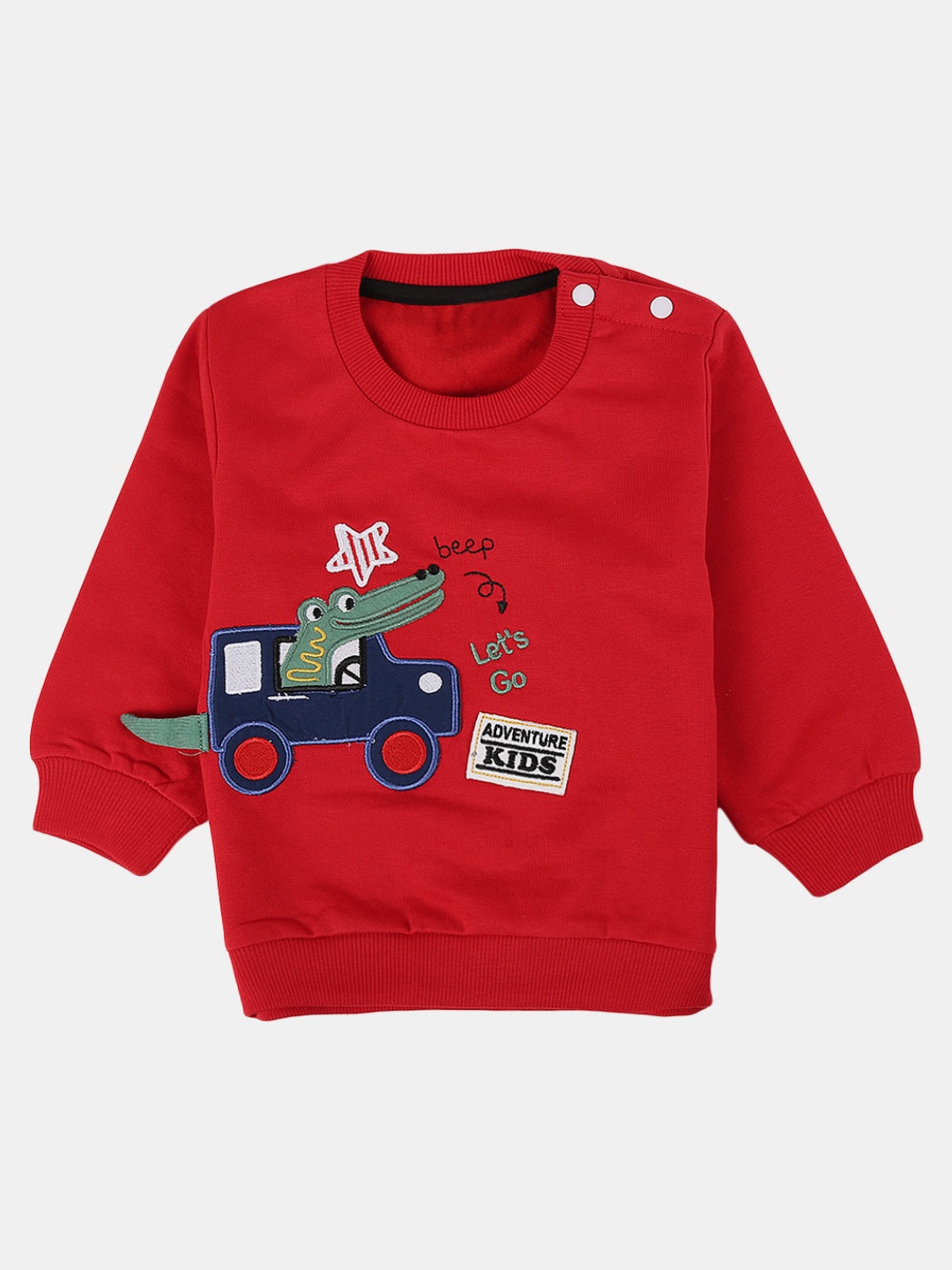 

V-Mart Unisex Kids Embroidered Fleece Sweatshirt, Red