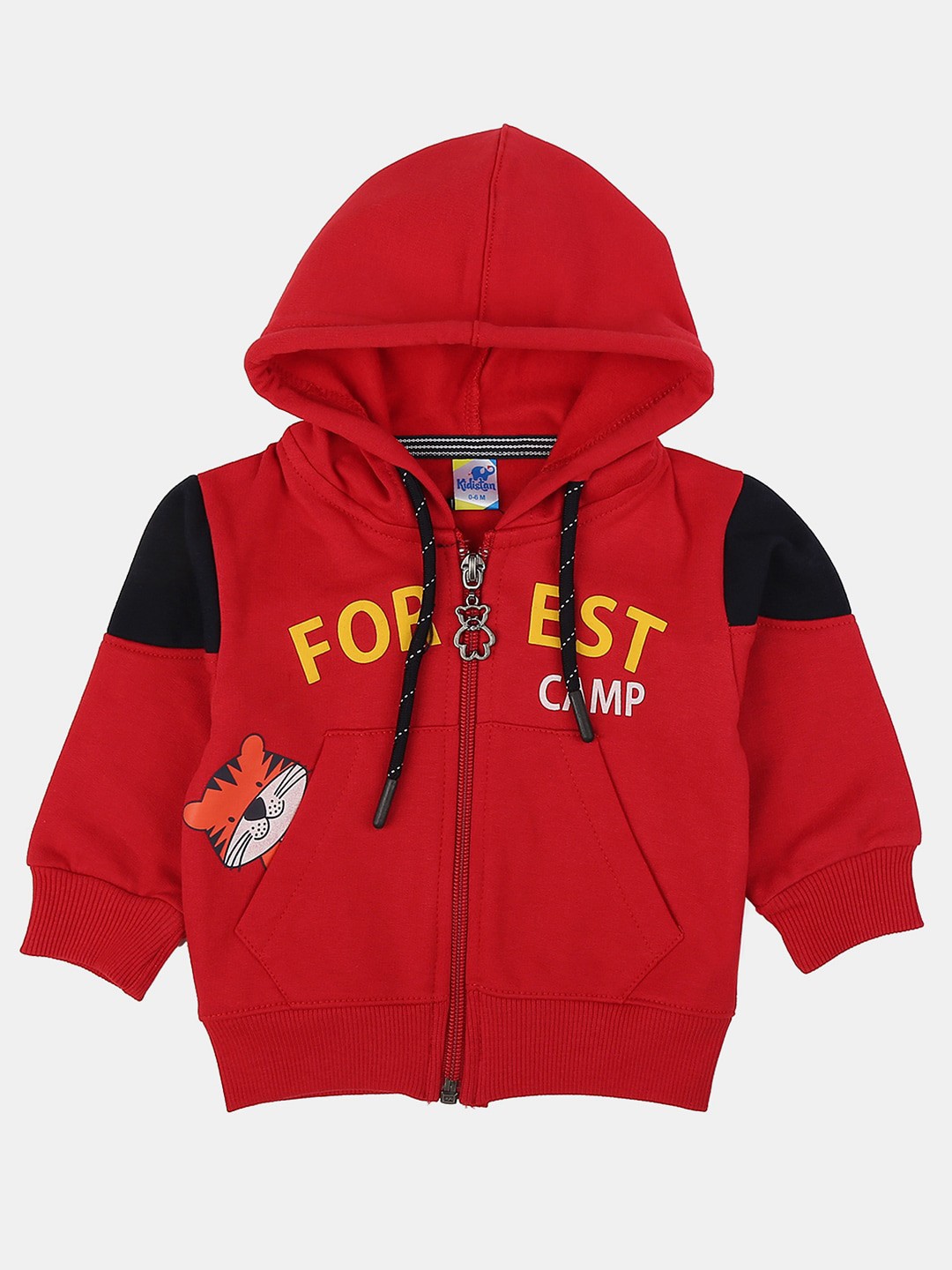 

V-Mart Unisex Kids Printed Hooded Fleece Sweatshirt, Red