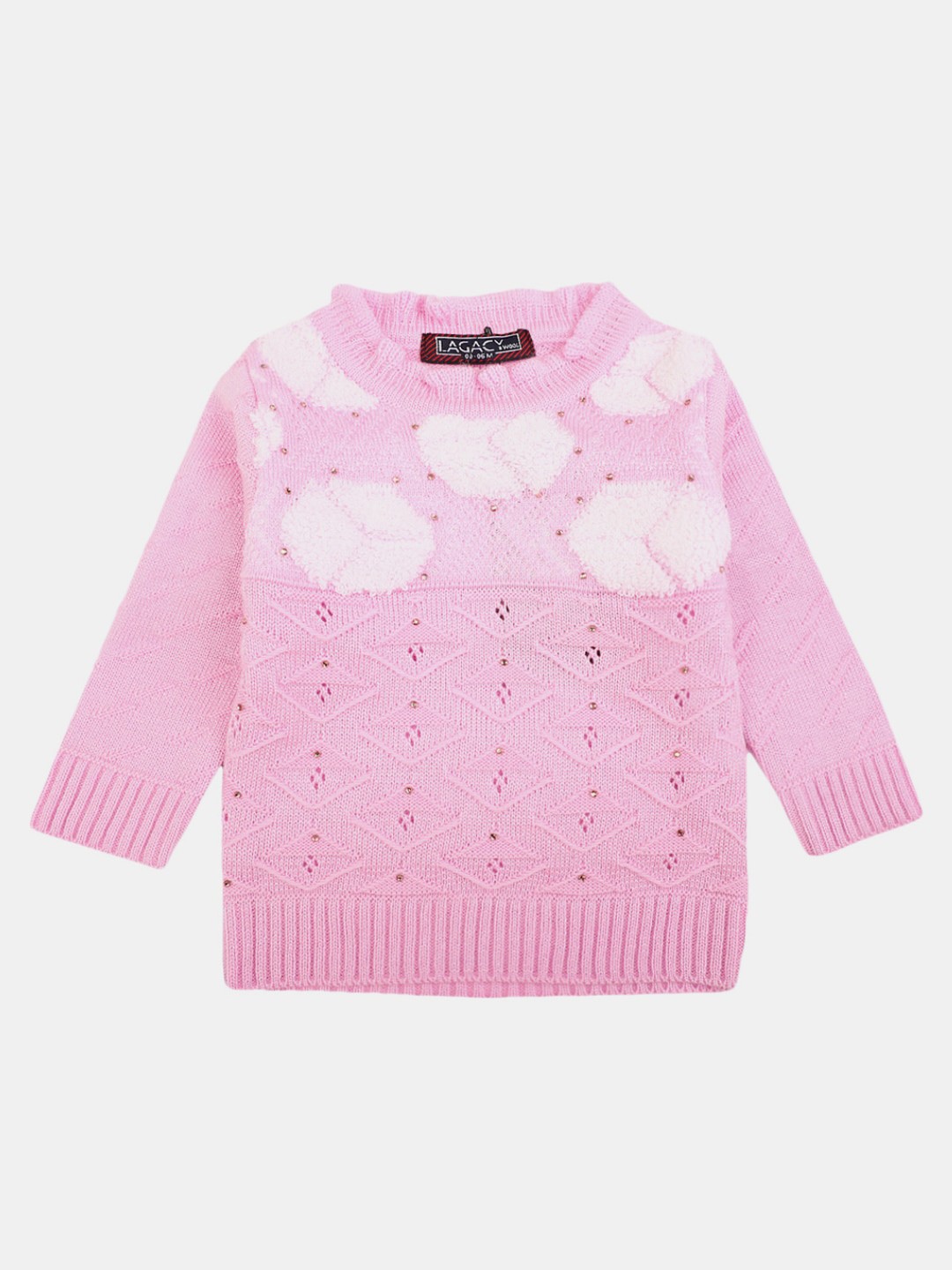 

V-Mart Kids Self Design Fleece Sweatshirt, Pink