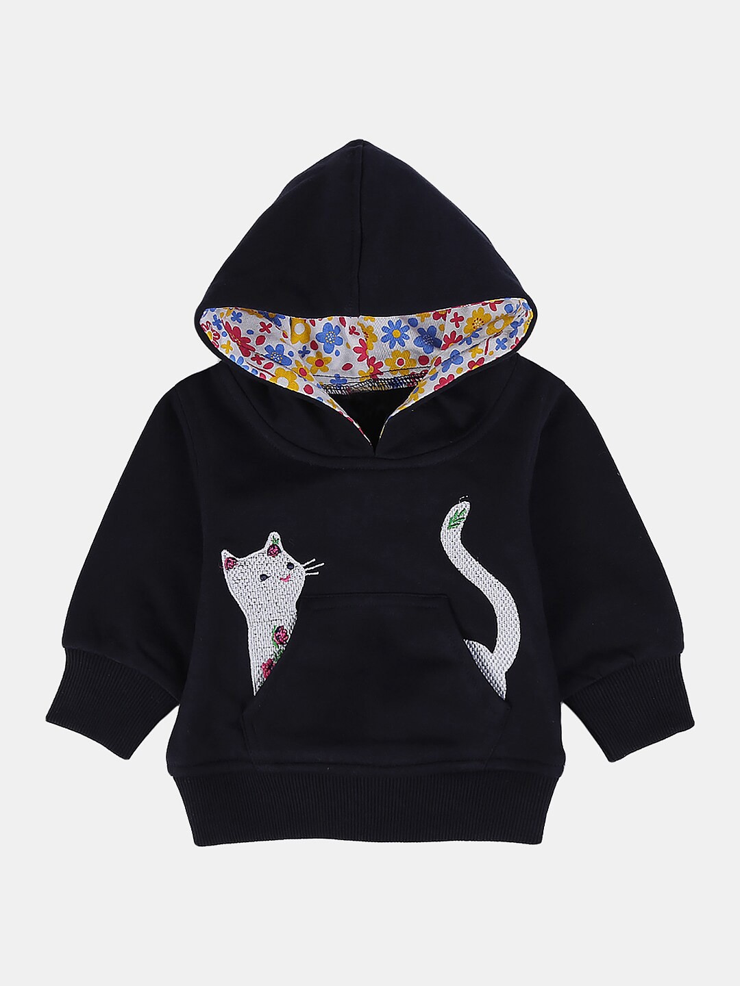 

V-Mart Kids Printed Hooded Sweatshirt, Navy blue