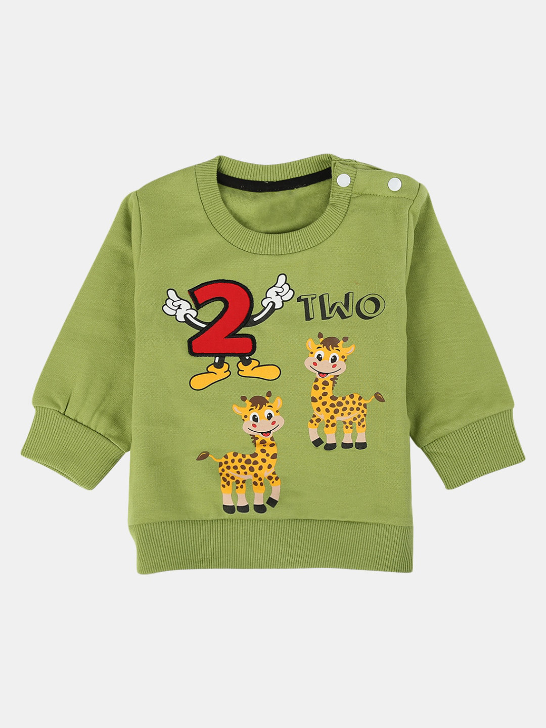 

V-Mart Kids Printed Fleece Sweatshirt, Green