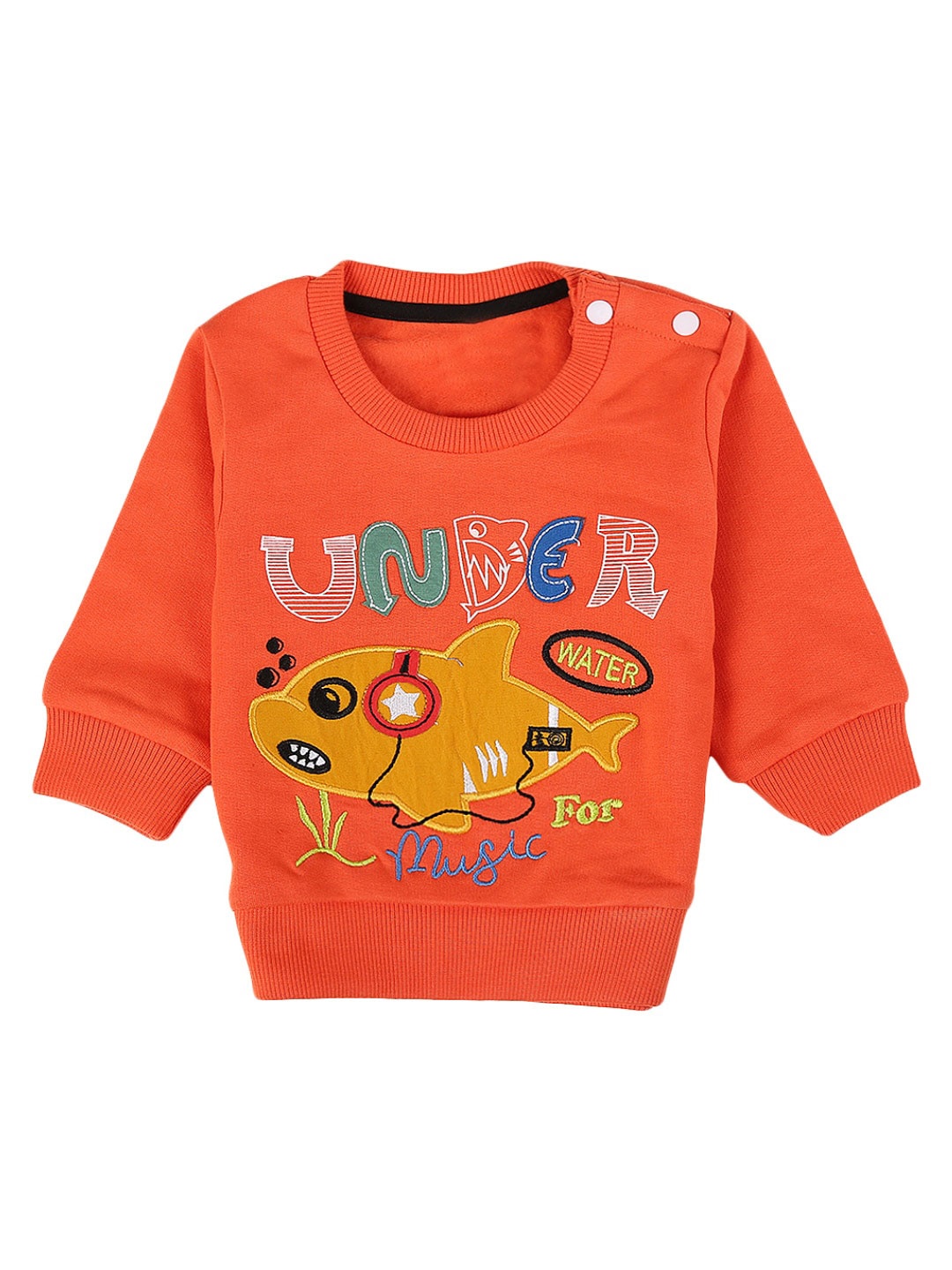 

V-Mart Kids Printed Fleece Sweatshirt, Orange