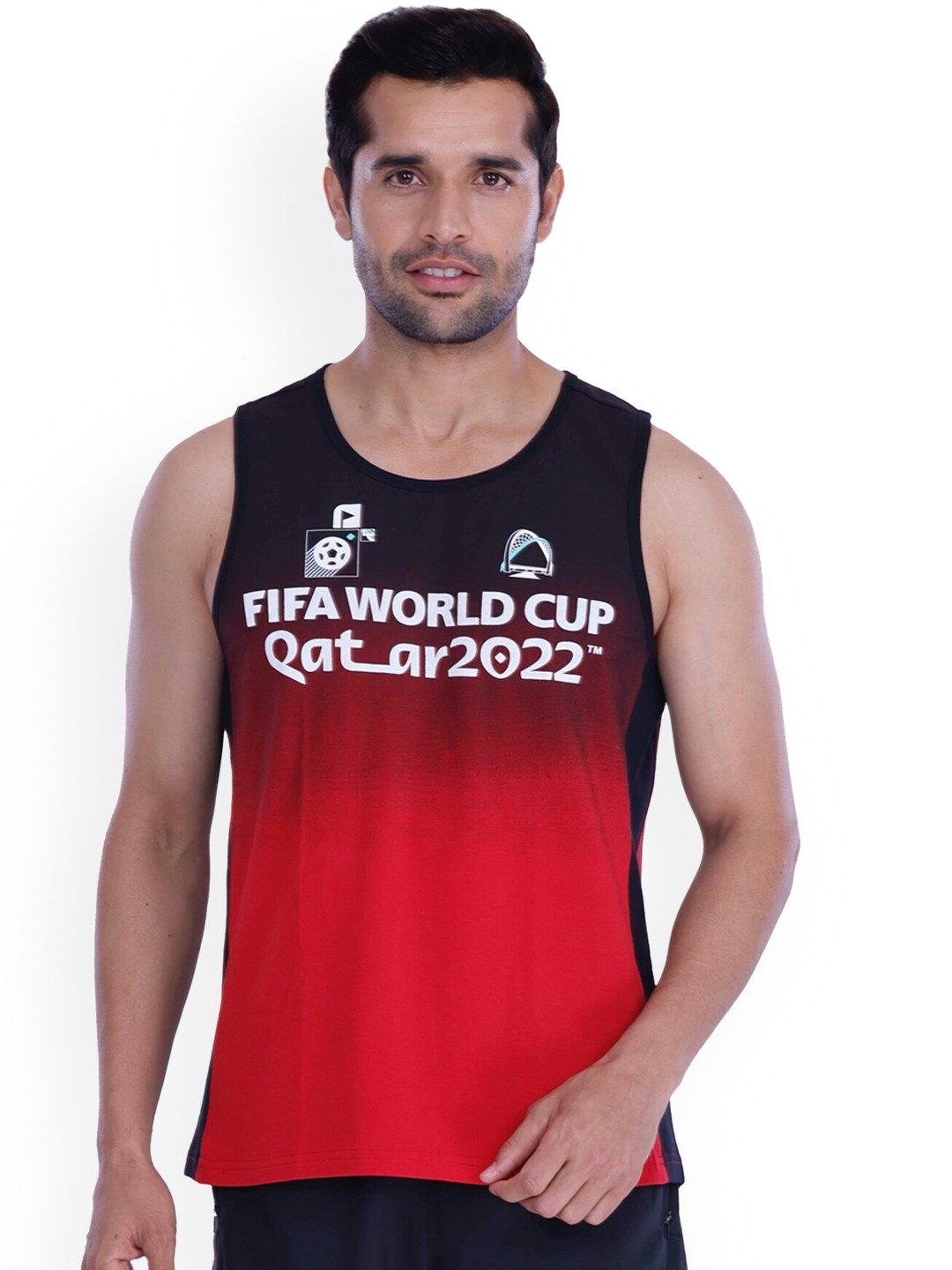 

FREECULTR Men Printed Cotton Innerwear Gym Vests, Black