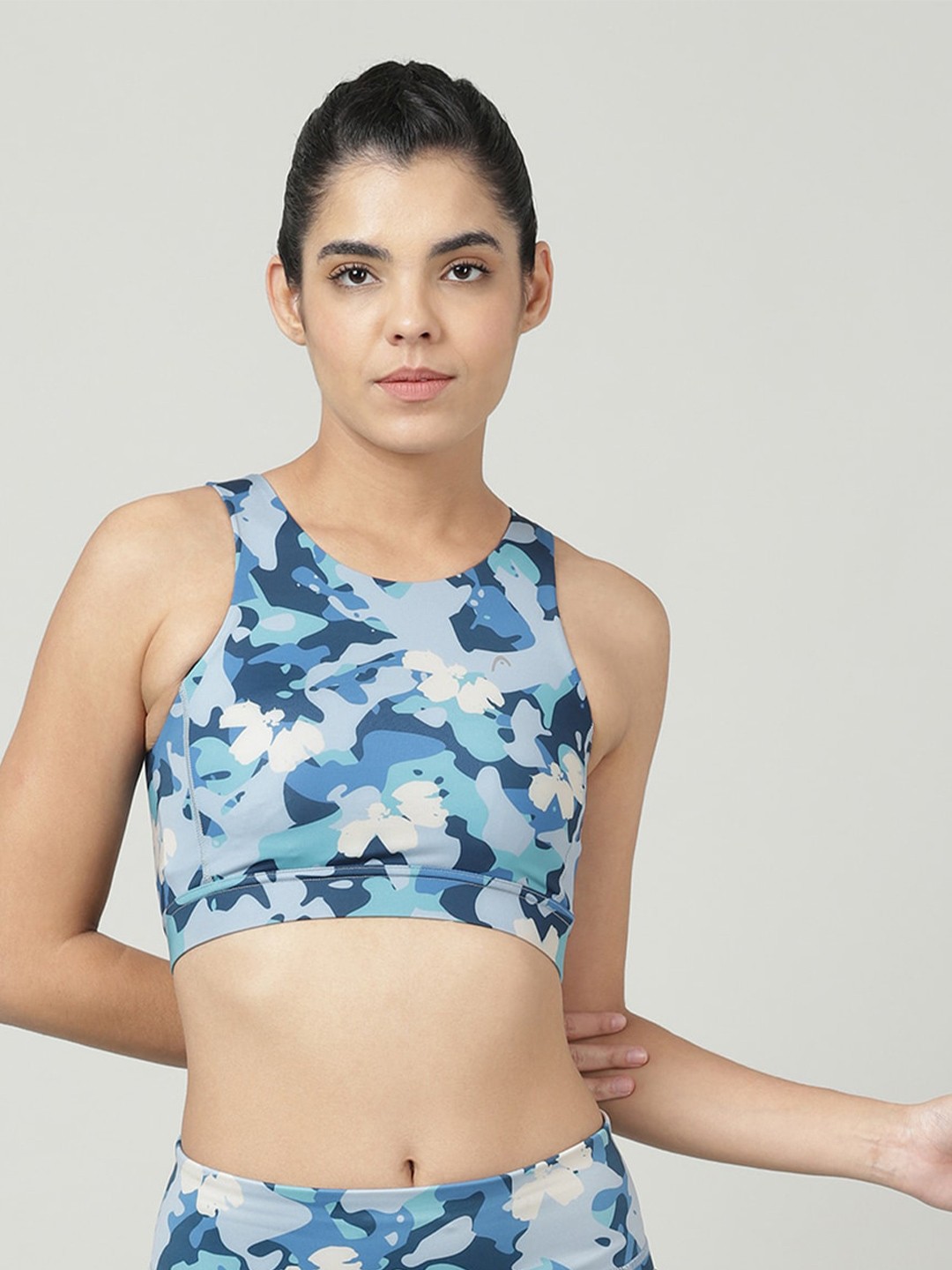 

Head Abstract Printed Underwired Sports Bra, Blue