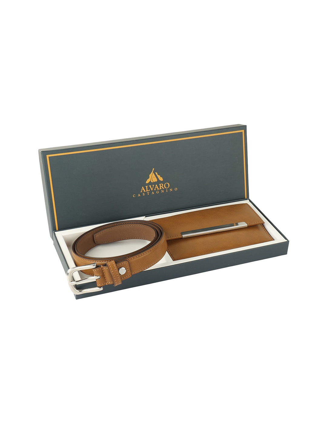 

Alvaro Castagnino Women Belt and Wallet Combo Gift Set, Brown