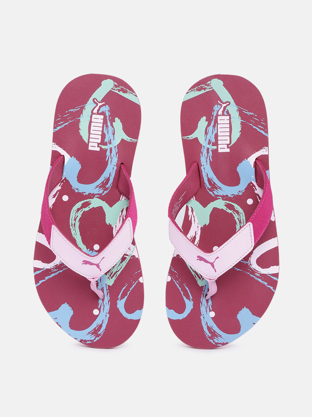 

Puma Unisex Venice Printed Flip Flops, Maroon