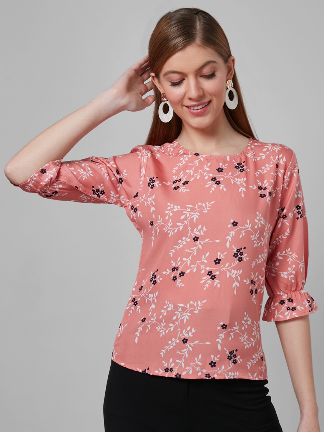 

Style Quotient Floral Print Top, Peach