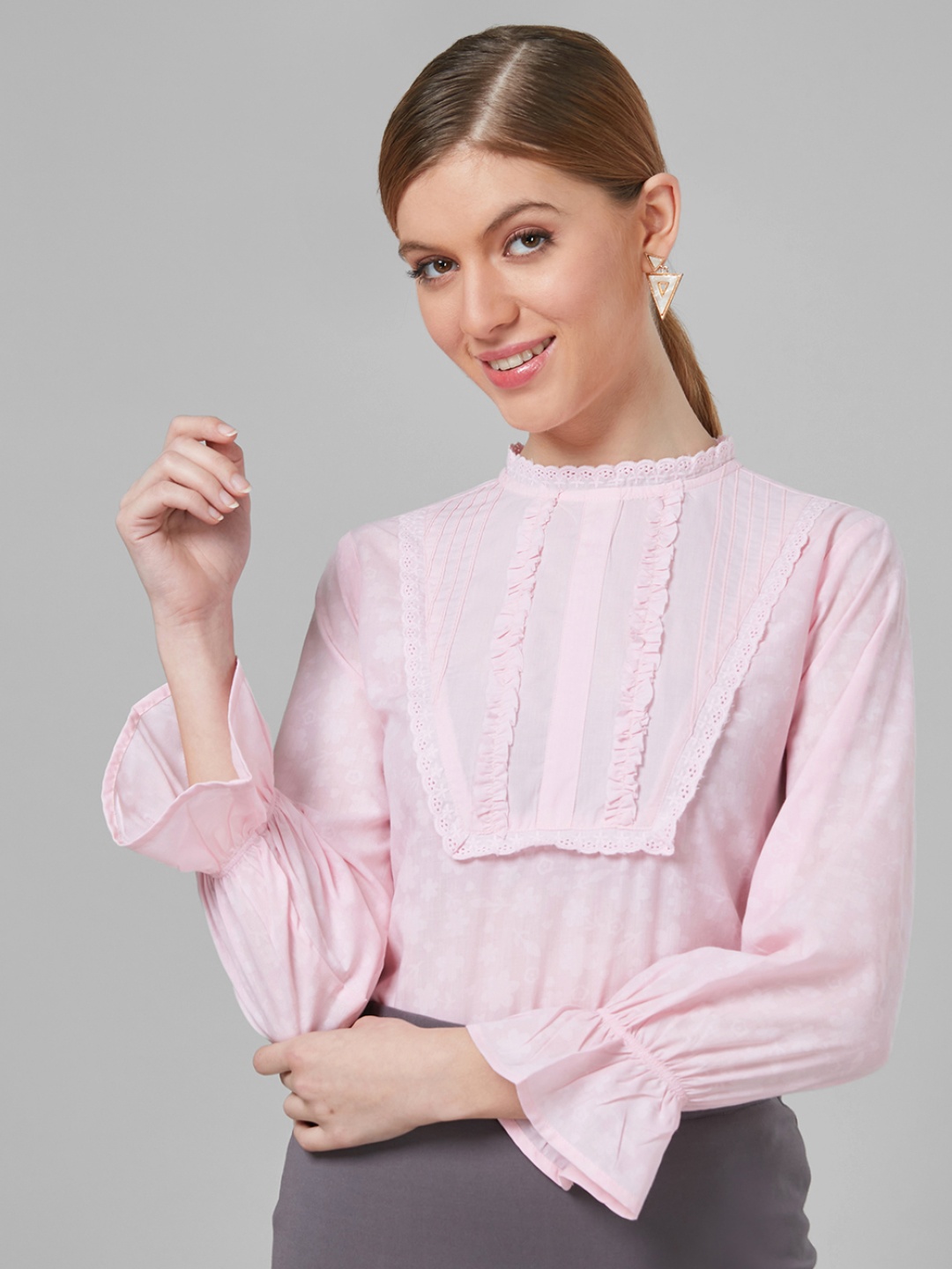 

Style Quotient Floral Self-Design Top, Pink