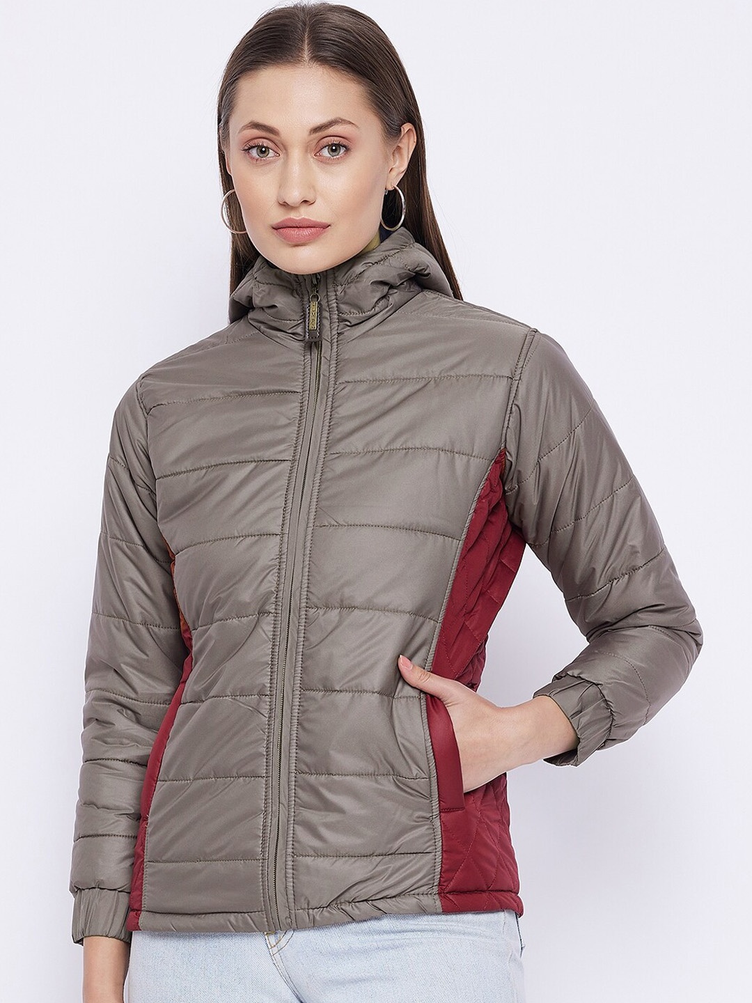 

JUMP USA Women Lightweight Puffer Jacket, Khaki