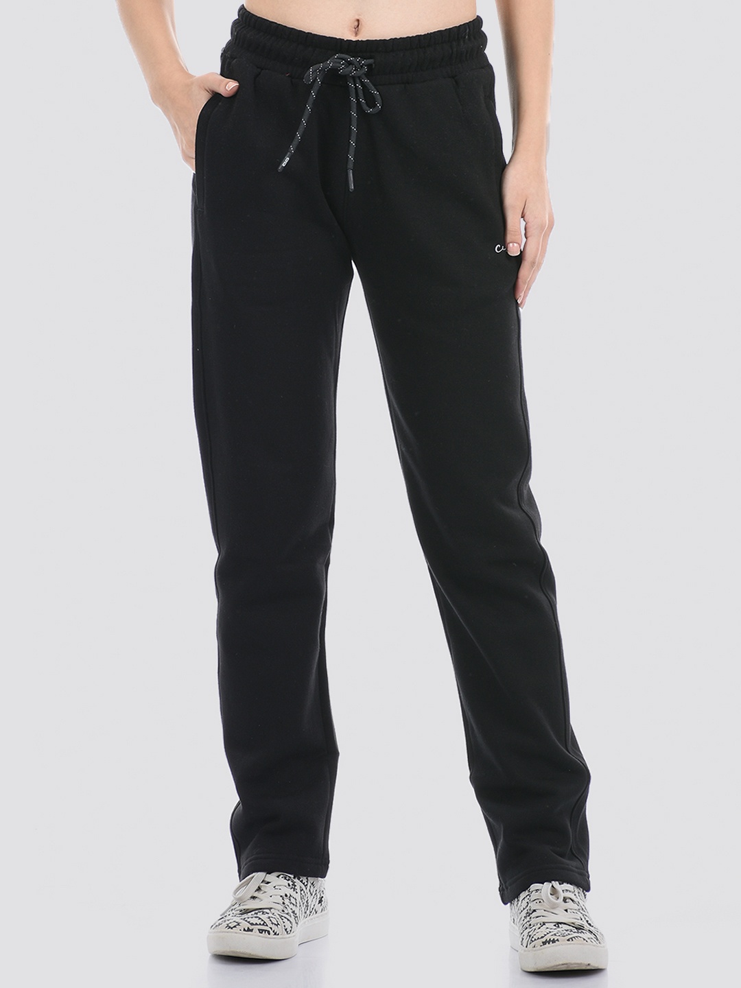 

Cloak & Decker by Monte Carlo Women Cotton Track Pants, Black