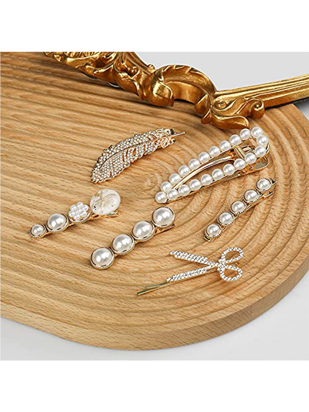 

ANNA CREATIONS Women Pack Of 14 Alligator Hair Clip, Gold