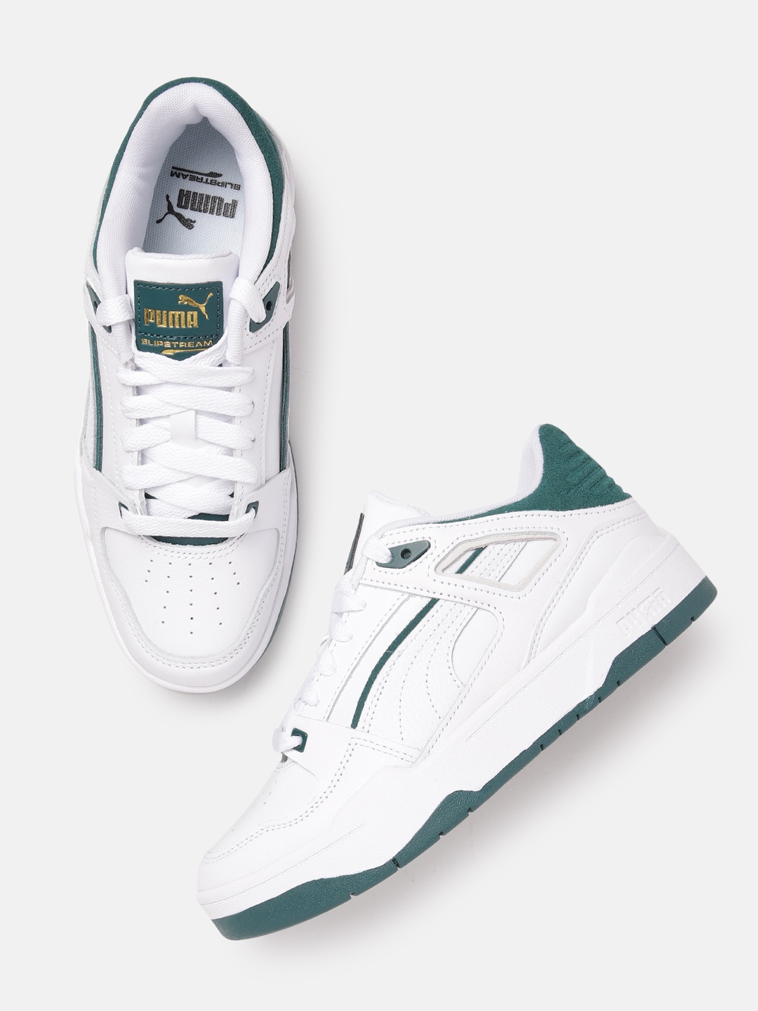 

Puma Unisex Perforated Slipstream Leather Sneakers, White