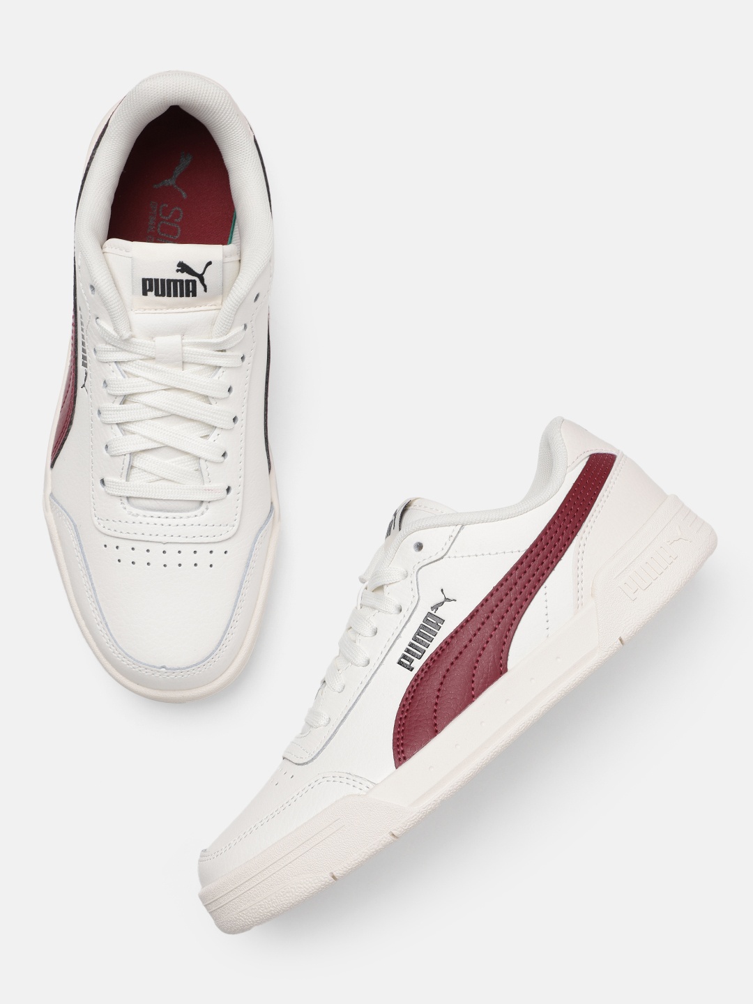 

Puma Unisex Leather Sneakers, Cream