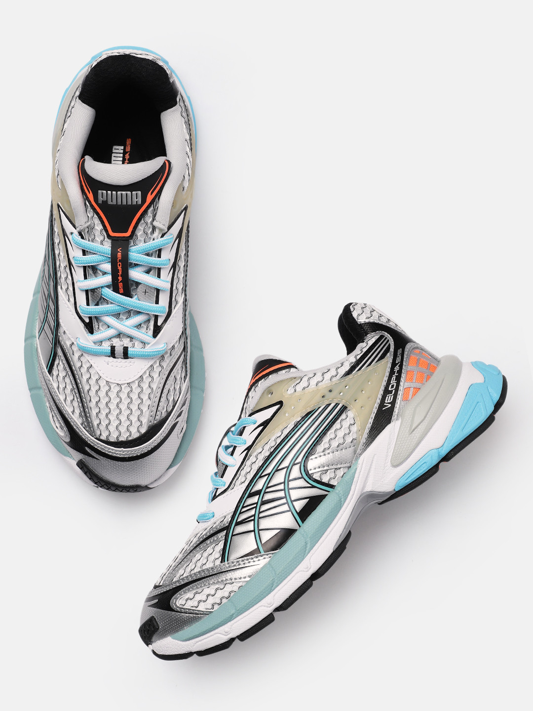 

Puma Unisex Textured Velophasis Phased Regular Sneakers, White