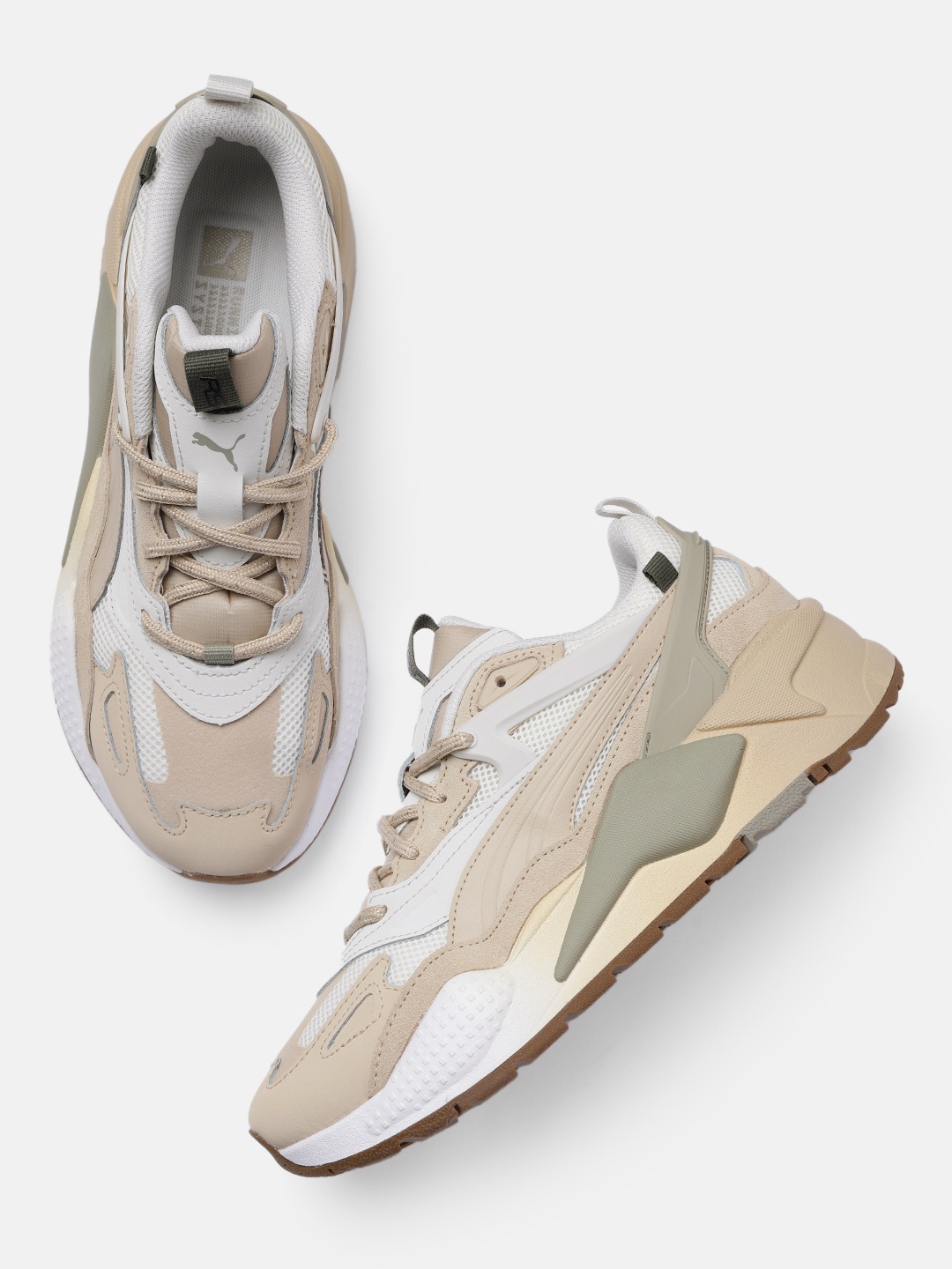 

Puma Unisex Colourblocked Sneakers, Beige