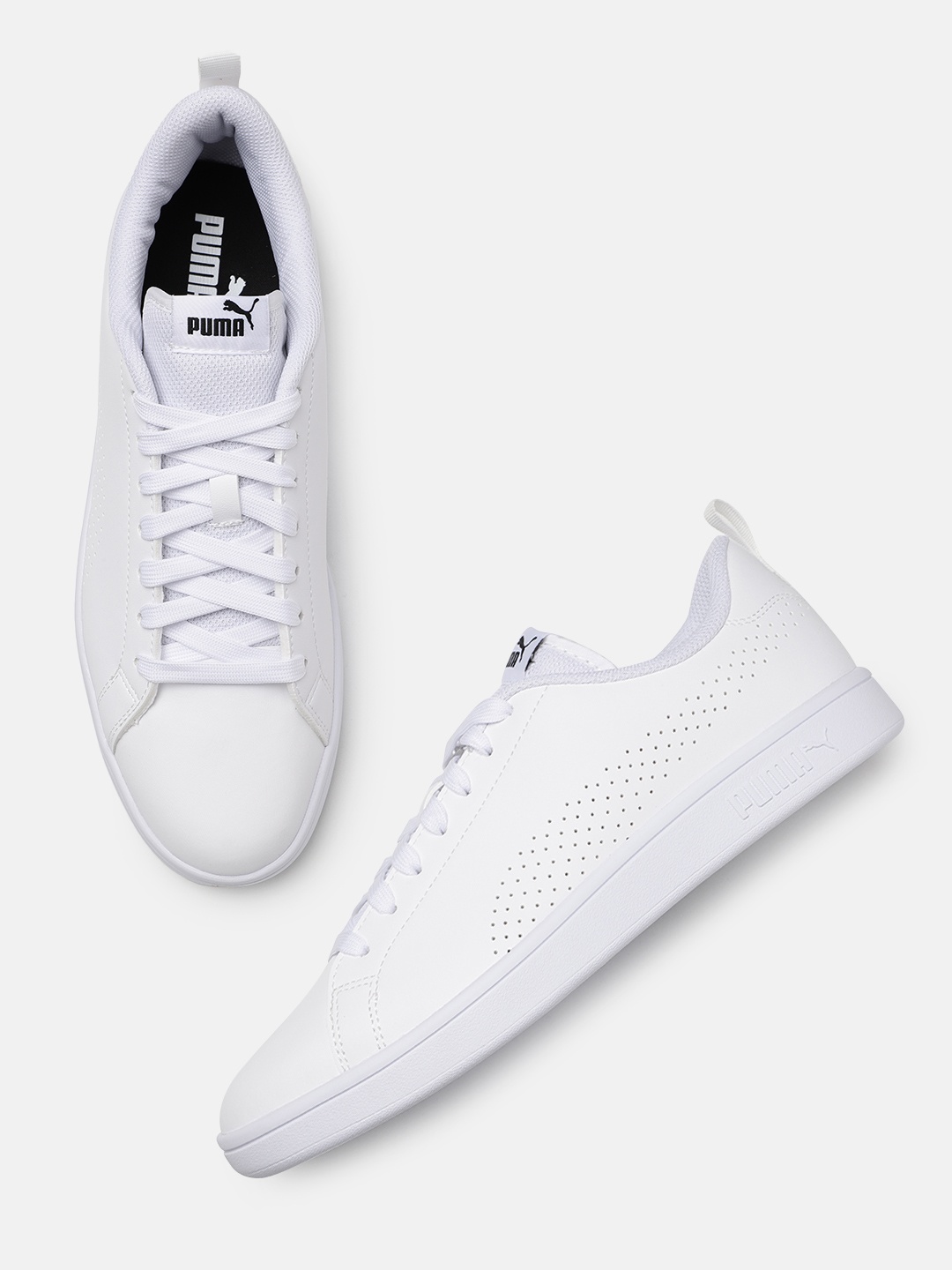 

Puma Unisex Perforations Smash Ace Regular Sneakers, White