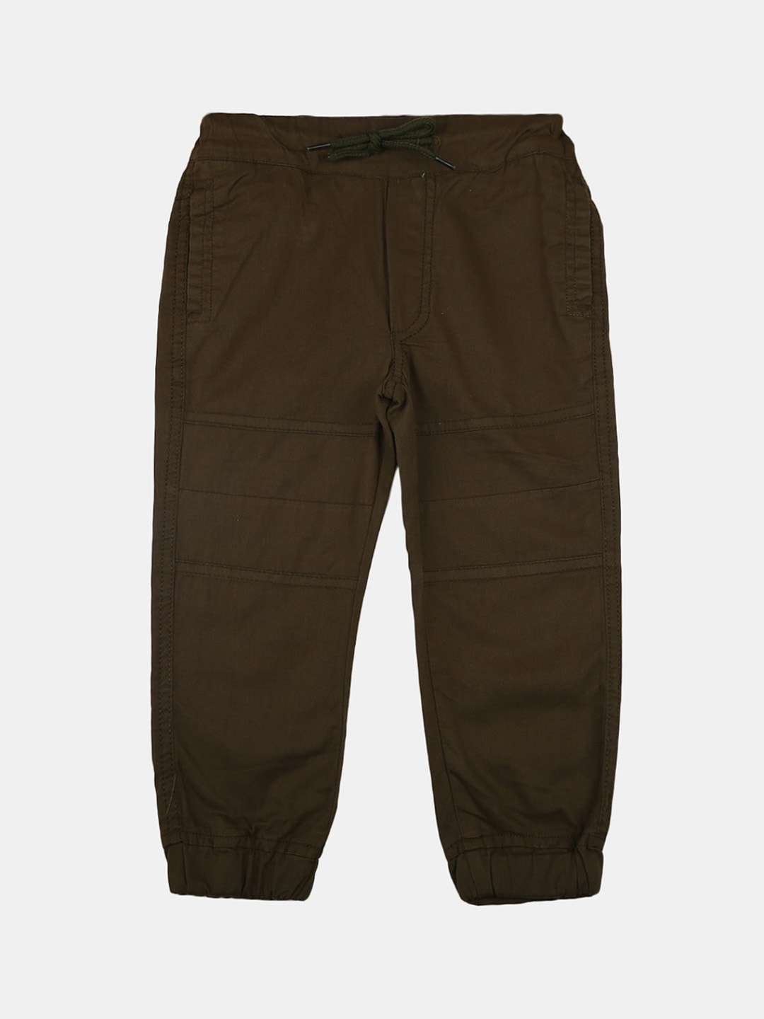 

V-Mart Boys Classic Mid-Rise Cotton Joggers, Olive