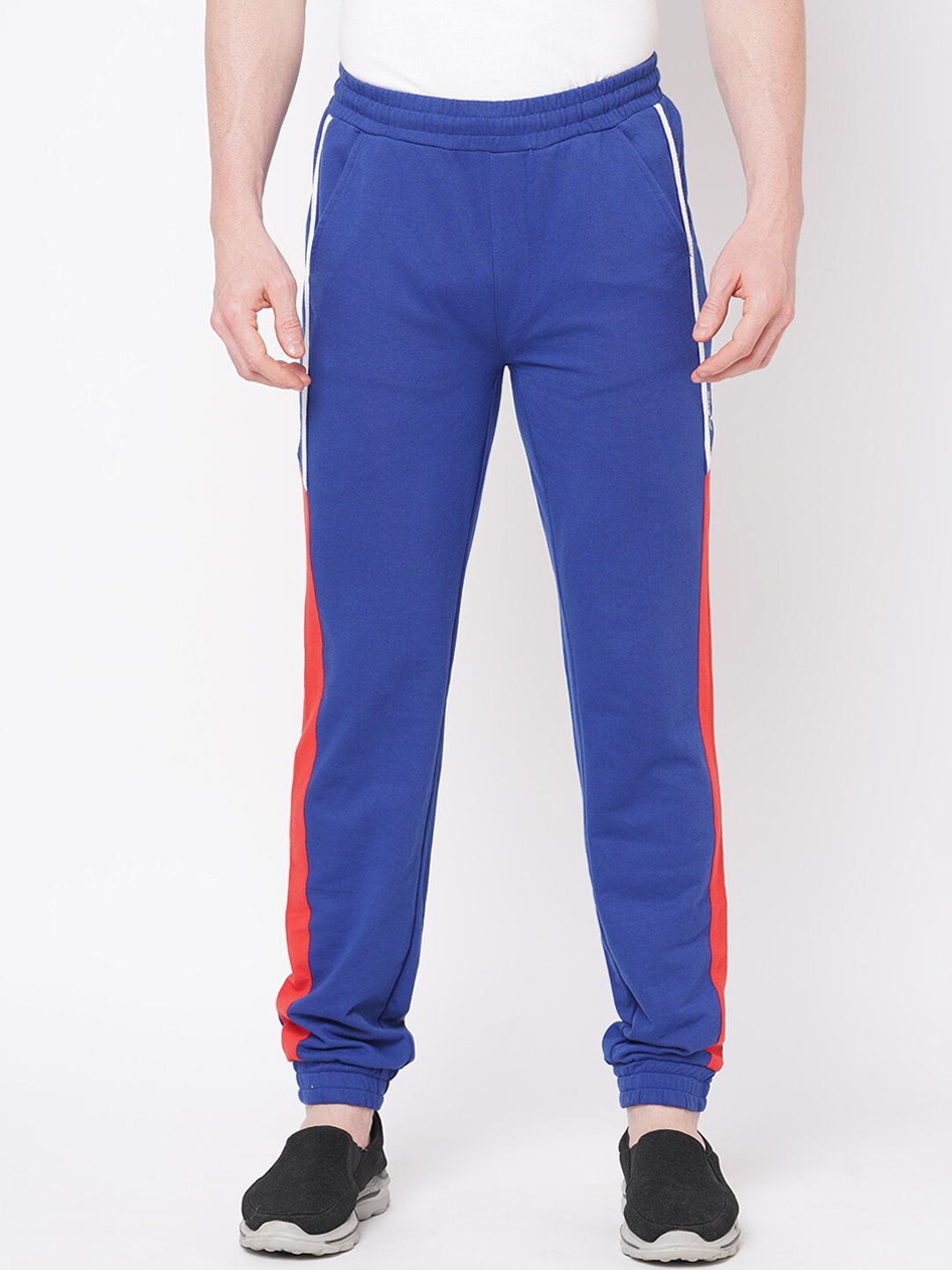 

FiTZ Men Logo Printed Slim-Fit Joggers, Blue