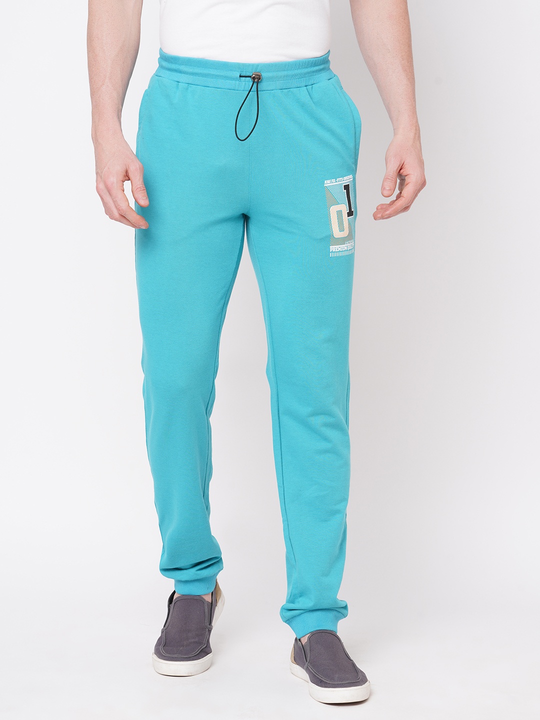 

FiTZ Men Slim Fit Joggers, Turquoise blue